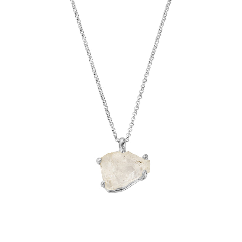 No.33 Silver Rock Crystal Pendant Necklace