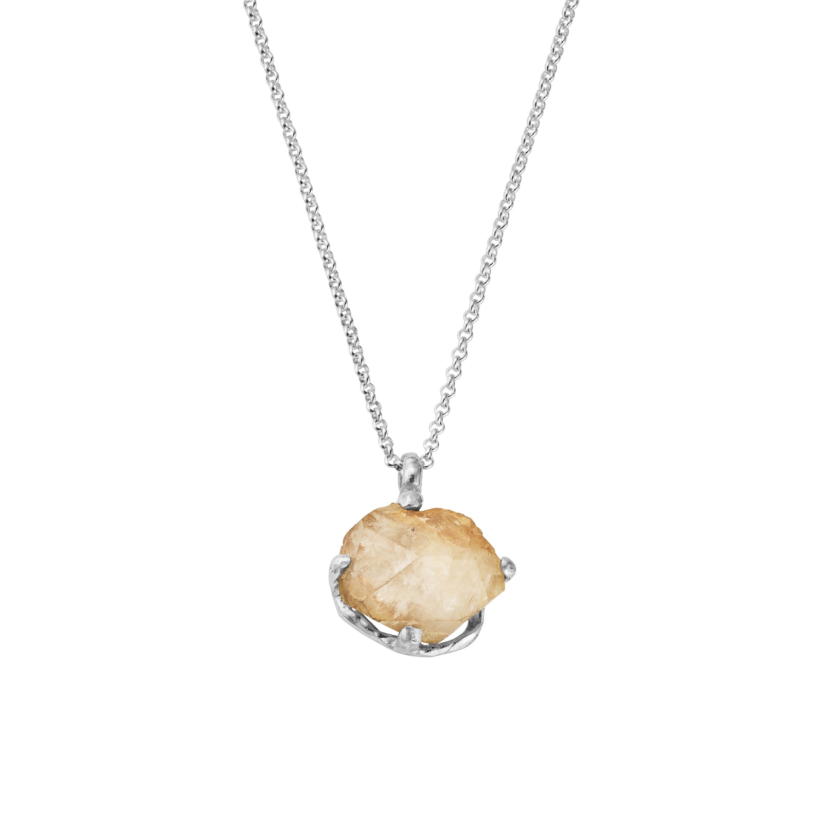 No.30 Silver Rock Crystal Pendant Necklace