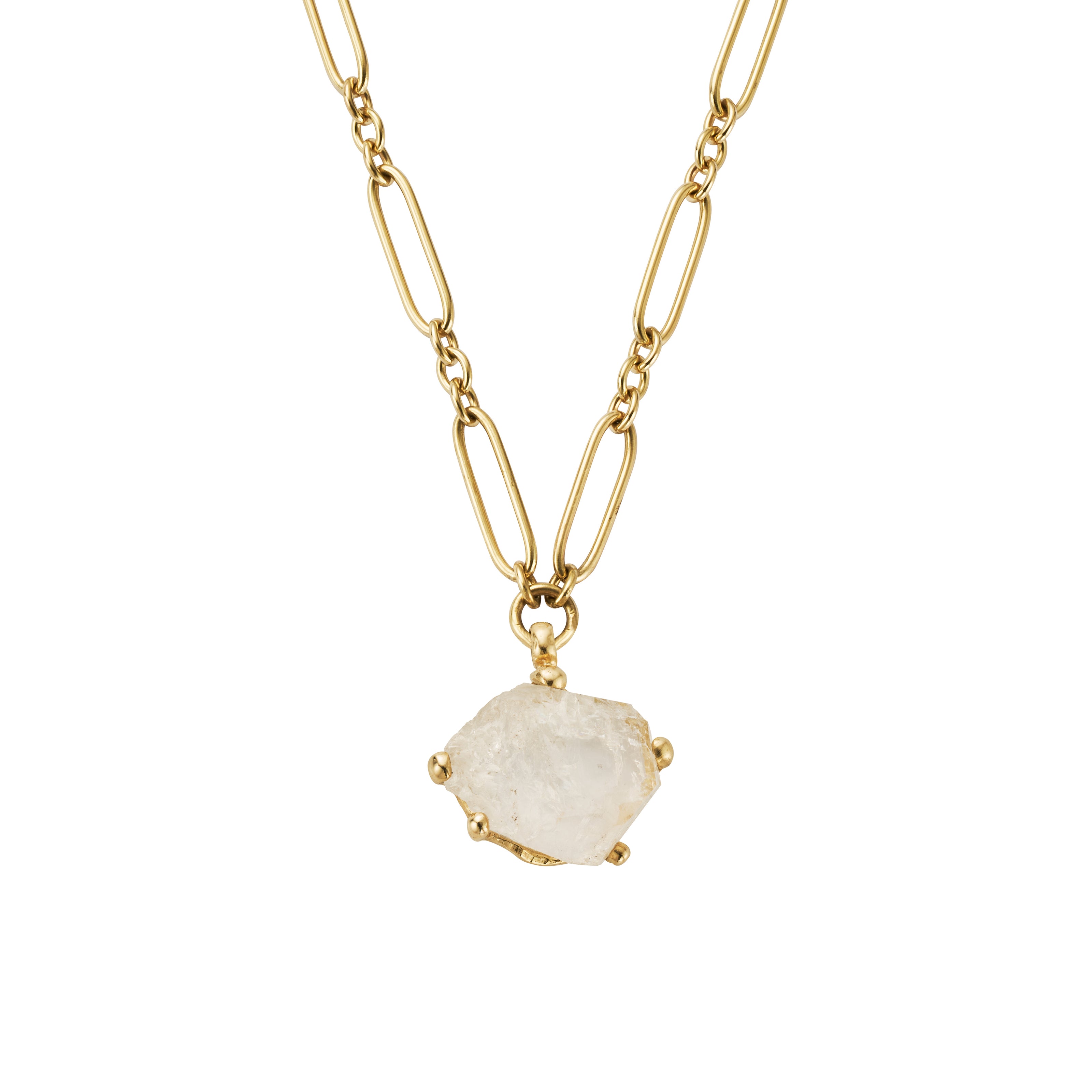 No.6 Gold Rock Crystal Pendant Necklace