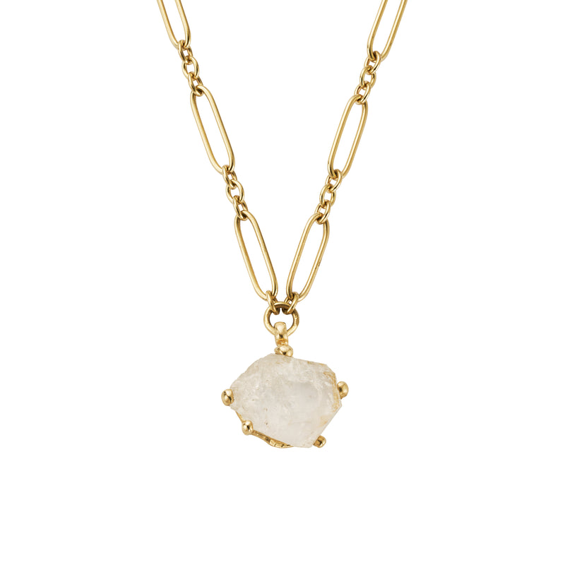 No.6 Gold Rock Crystal Pendant Necklace