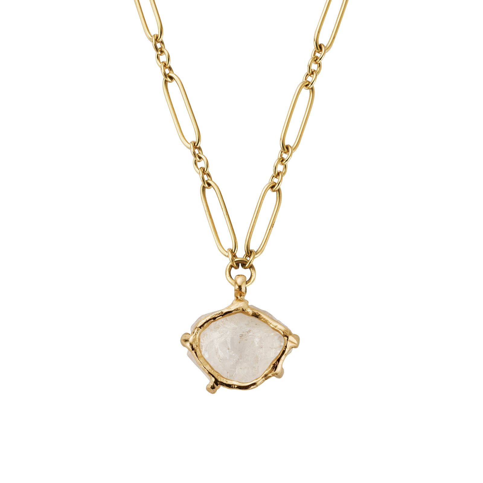 No.6 Gold Rock Crystal Pendant Necklace