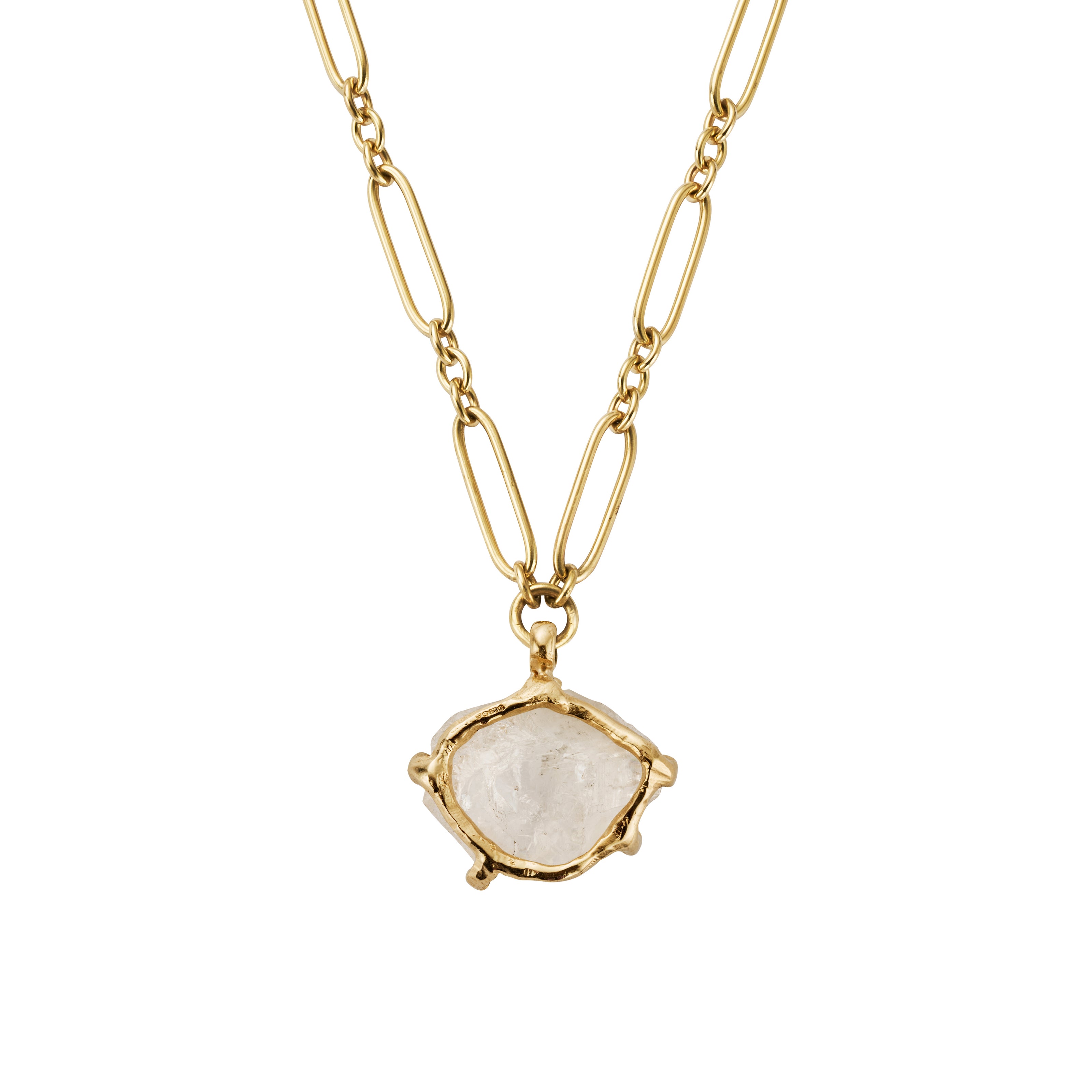 No.6 Gold Rock Crystal Pendant Necklace