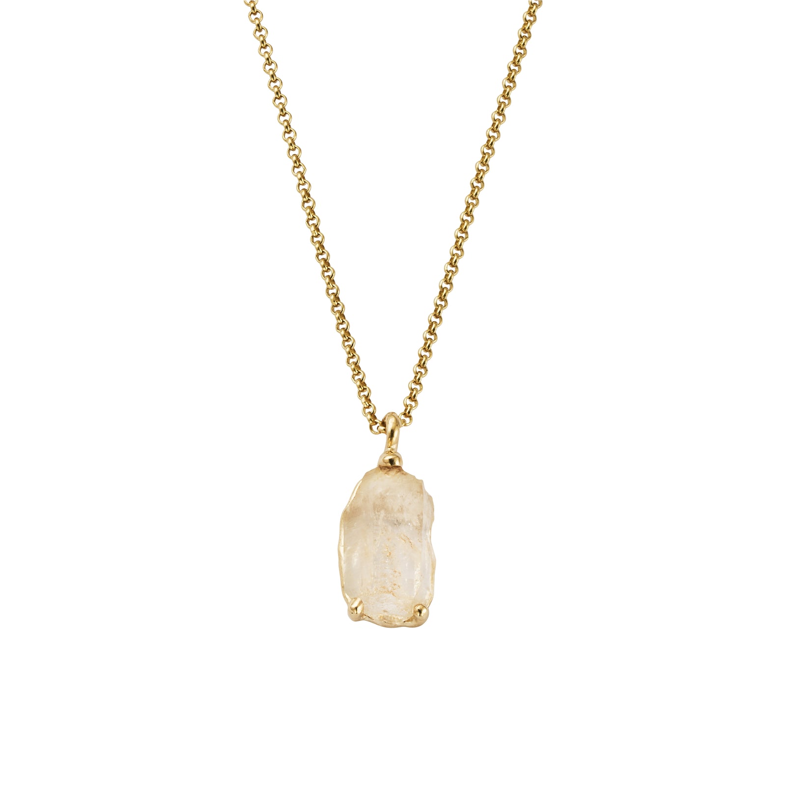 No.13 Gold Rock Crystal Pendant Necklace