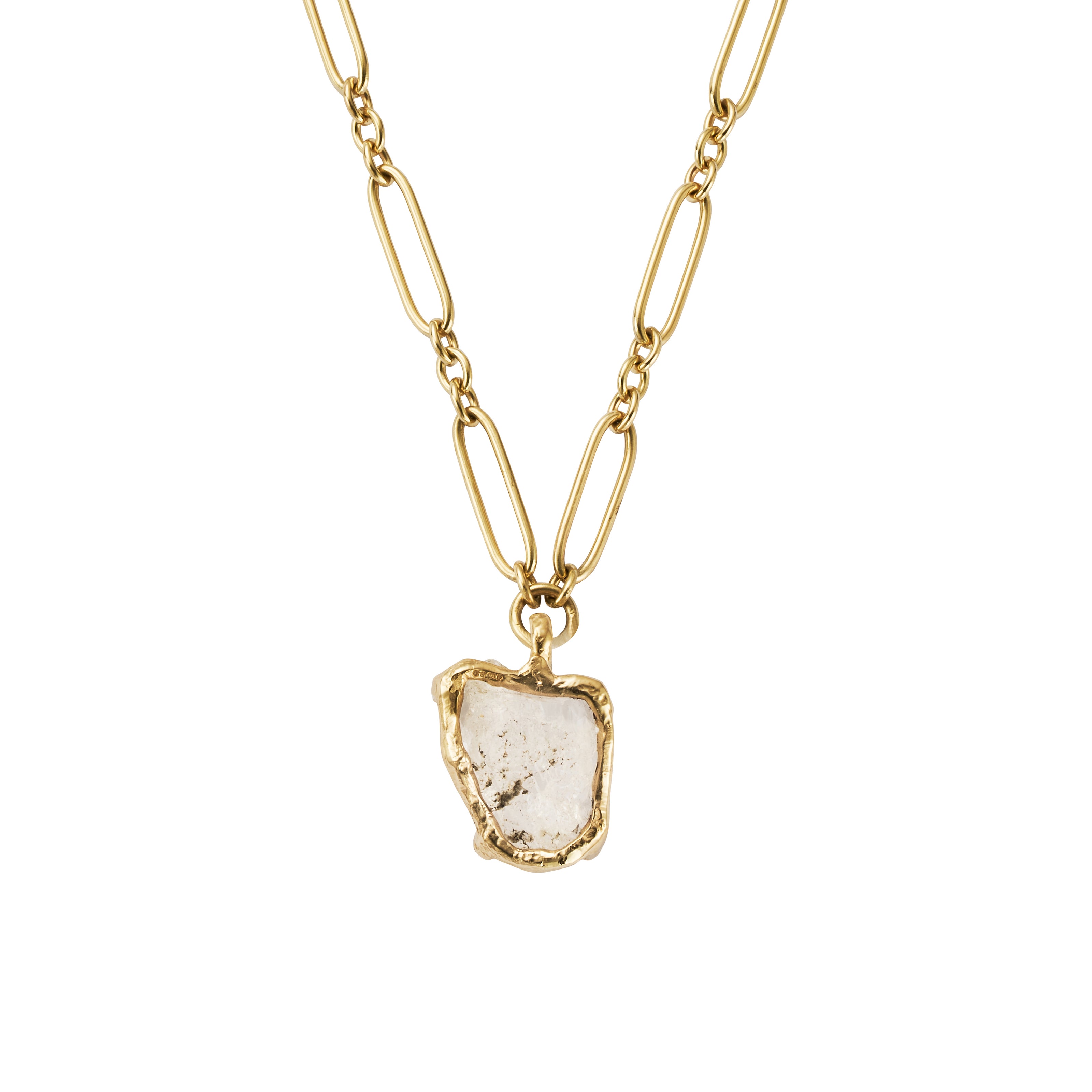 No.7 Gold Rock Crystal Pendant Necklace