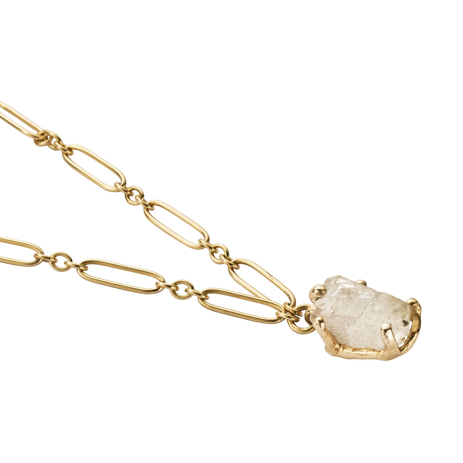 No.7 Gold Rock Crystal Pendant Necklace
