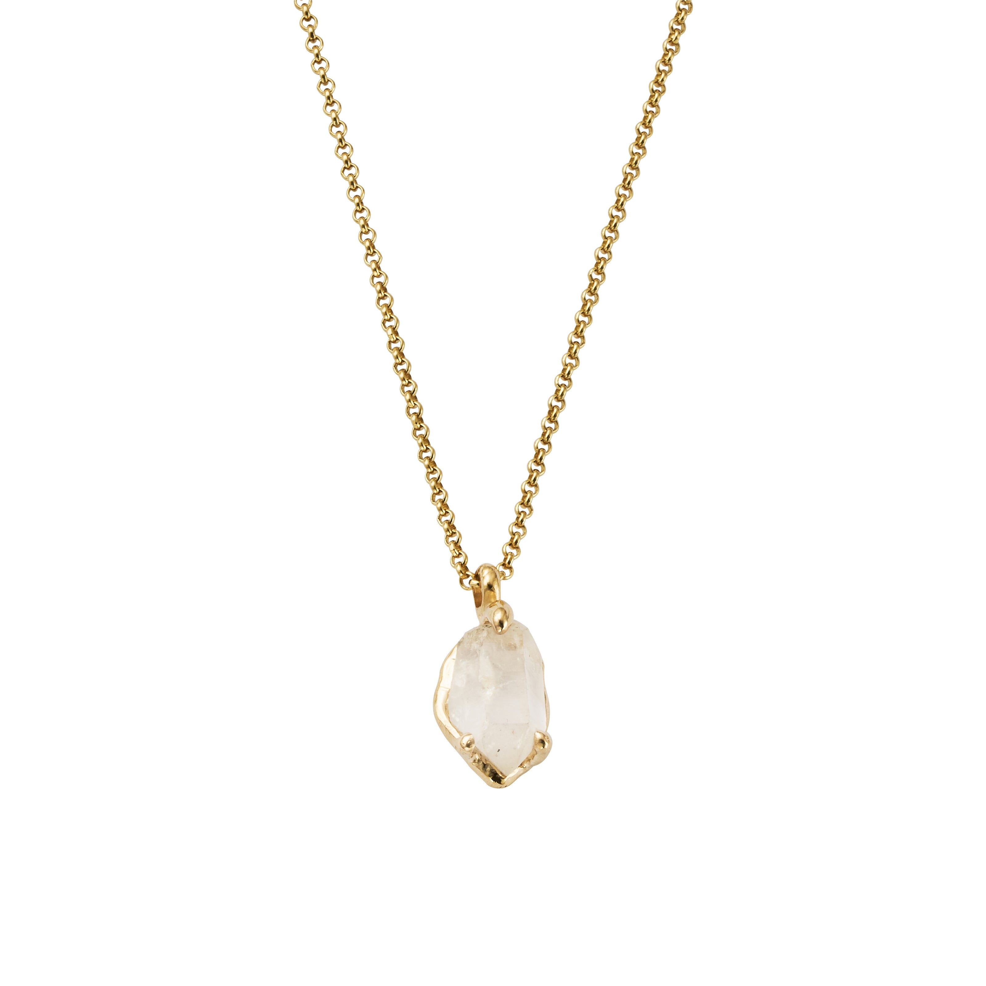 No.14 Gold Rock Crystal Pendant Necklace