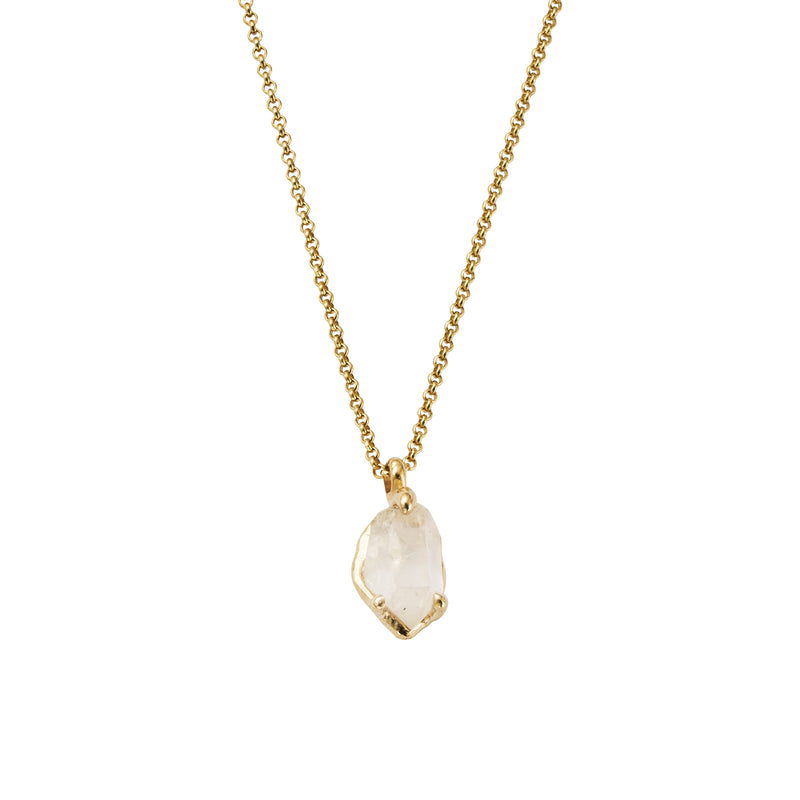 No.14 Gold Rock Crystal Pendant Necklace