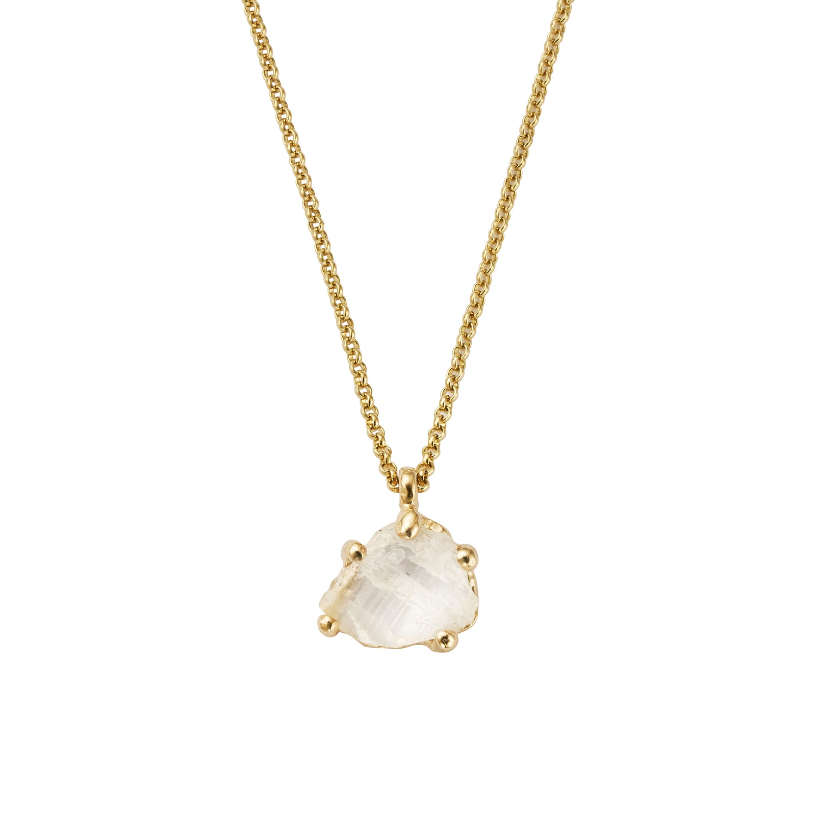No.10 Gold Rock Crystal Pendant Necklace