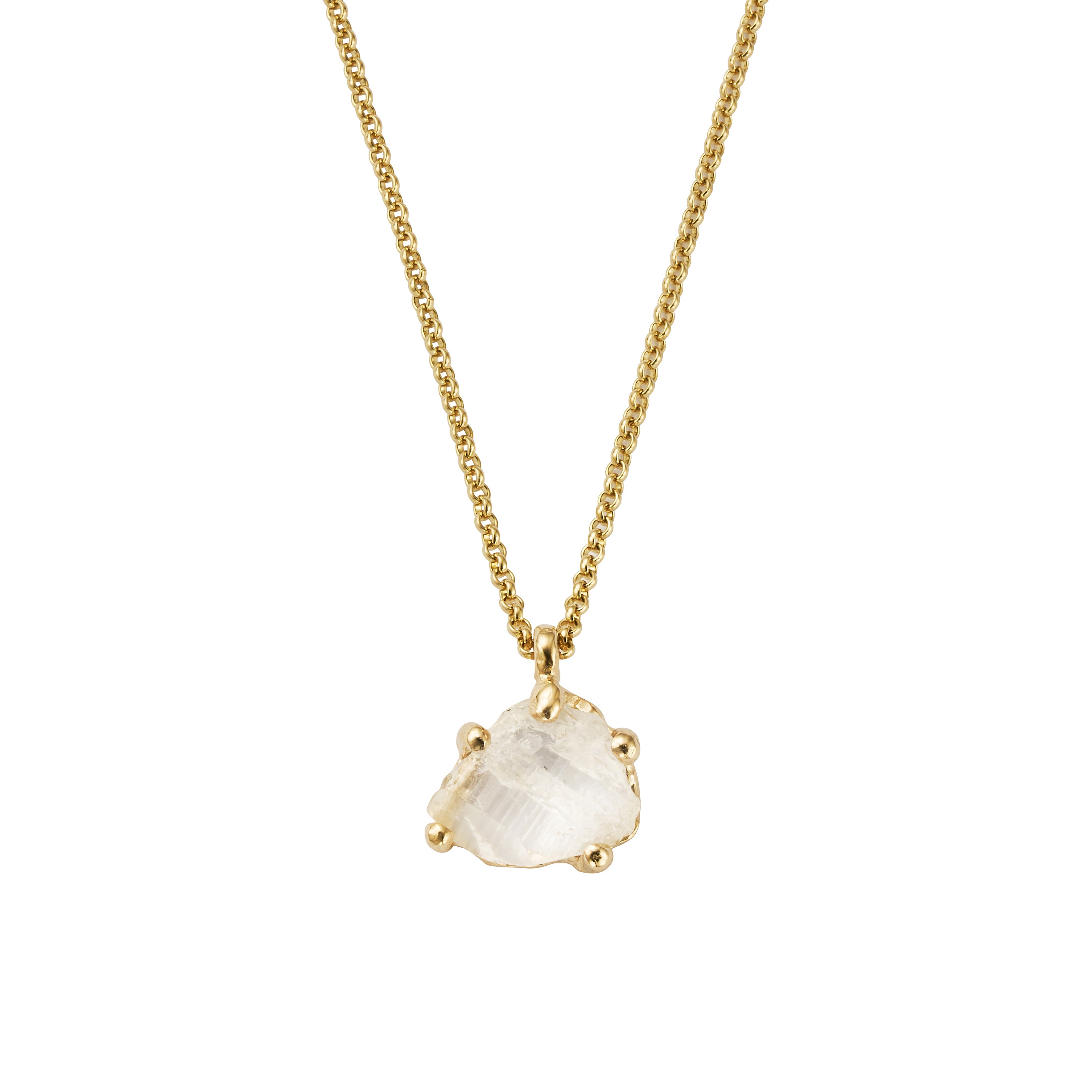 No.10 Gold Rock Crystal Pendant Necklace