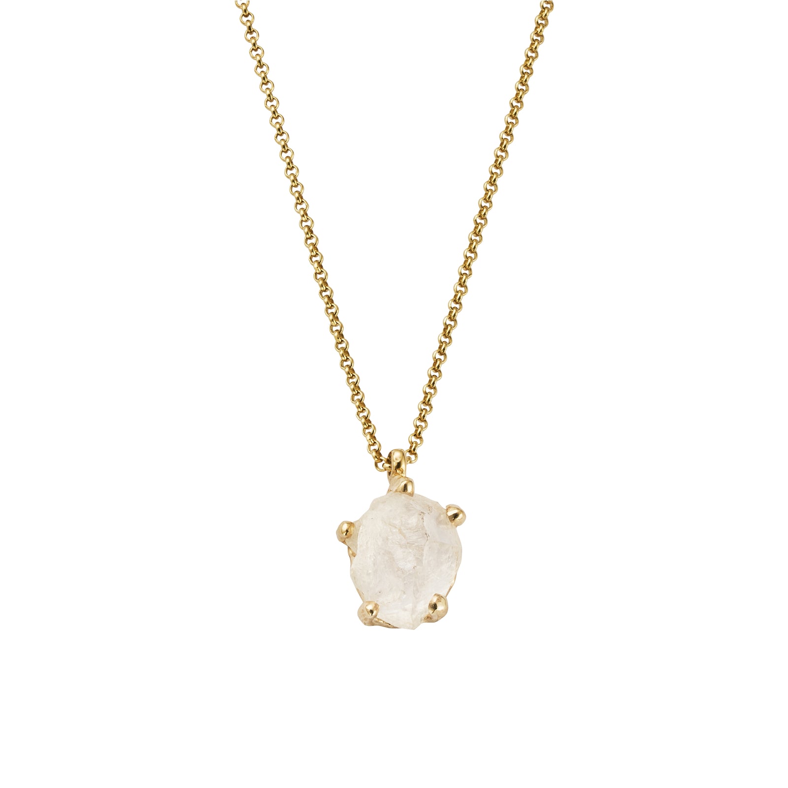 No.11 Gold Rock Crystal Pendant Necklace