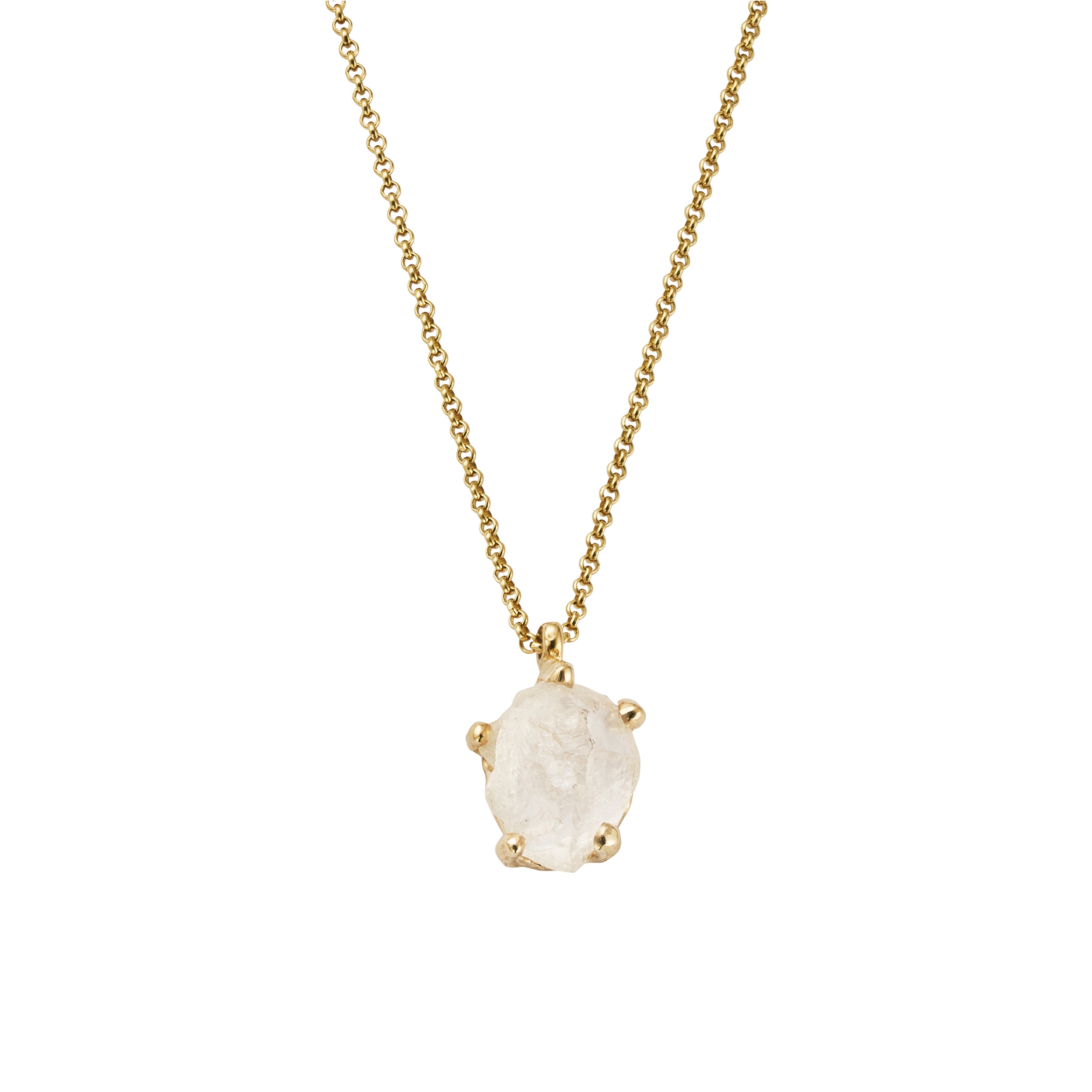 No.11 Gold Rock Crystal Pendant Necklace