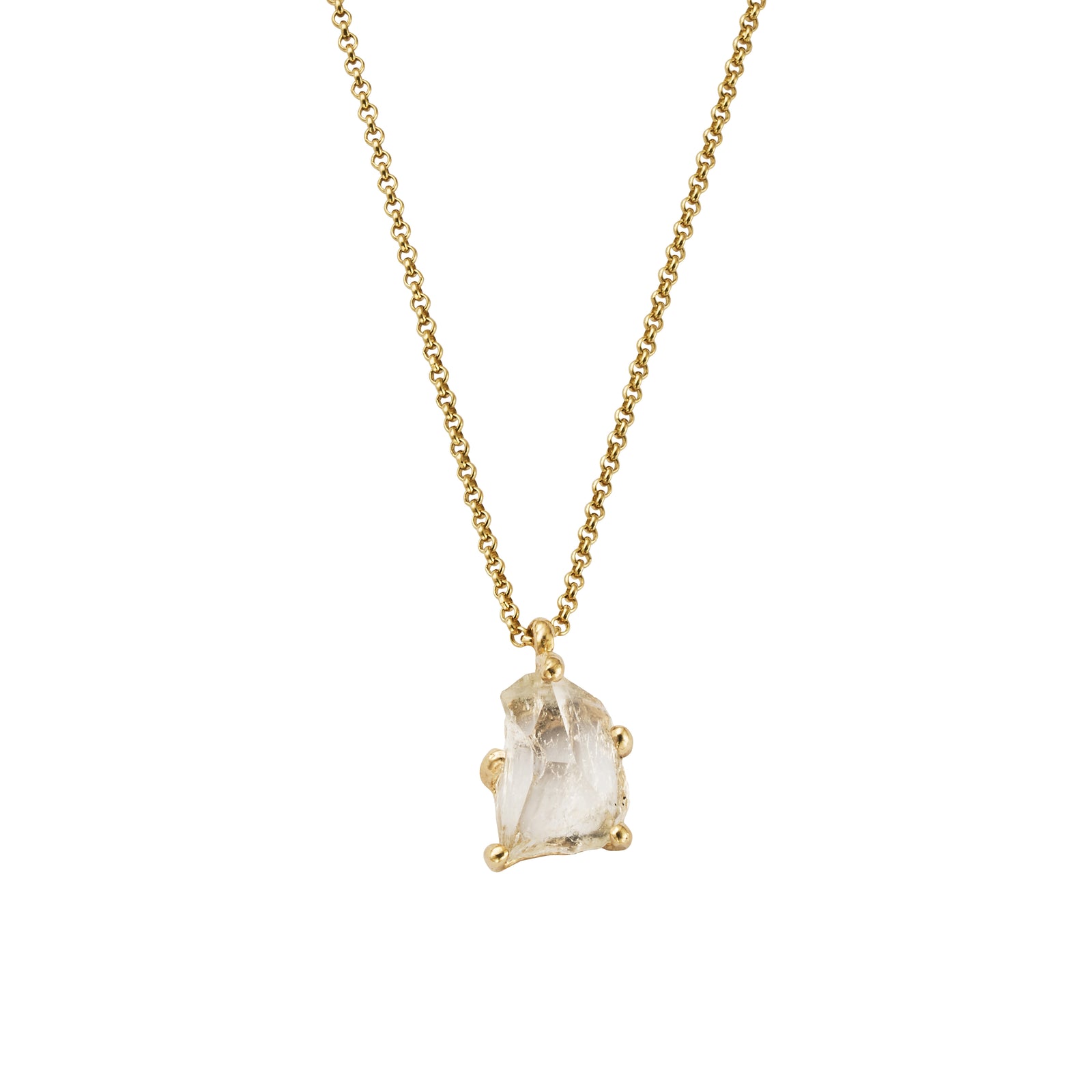 No.12 Gold Rock Crystal Pendant Necklace