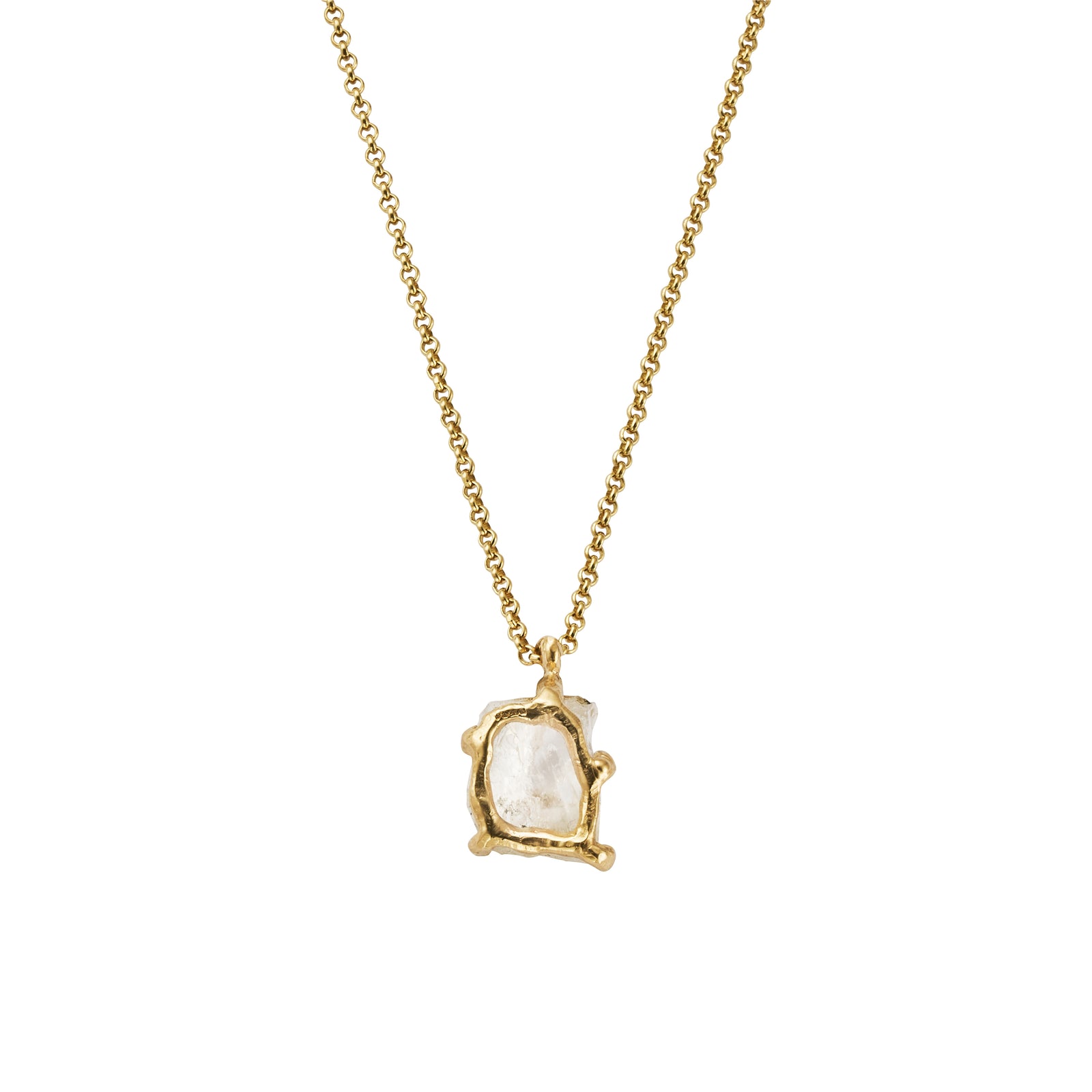 No.12 Gold Rock Crystal Pendant Necklace