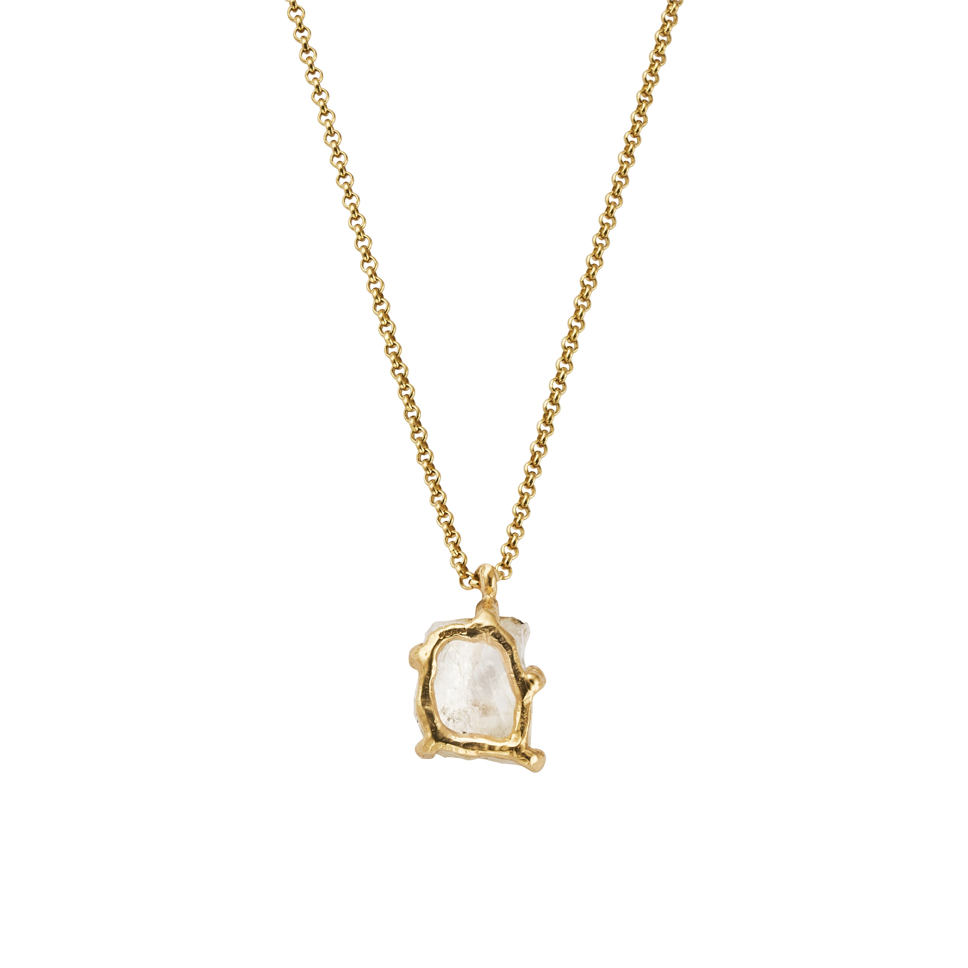 No.12 Gold Rock Crystal Pendant Necklace