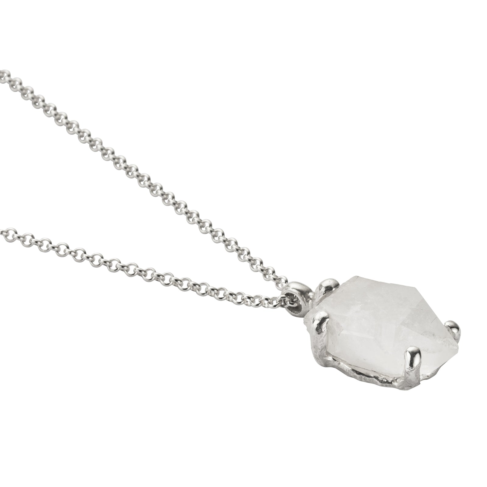 No.32 Silver Rock Crystal Pendant Necklace