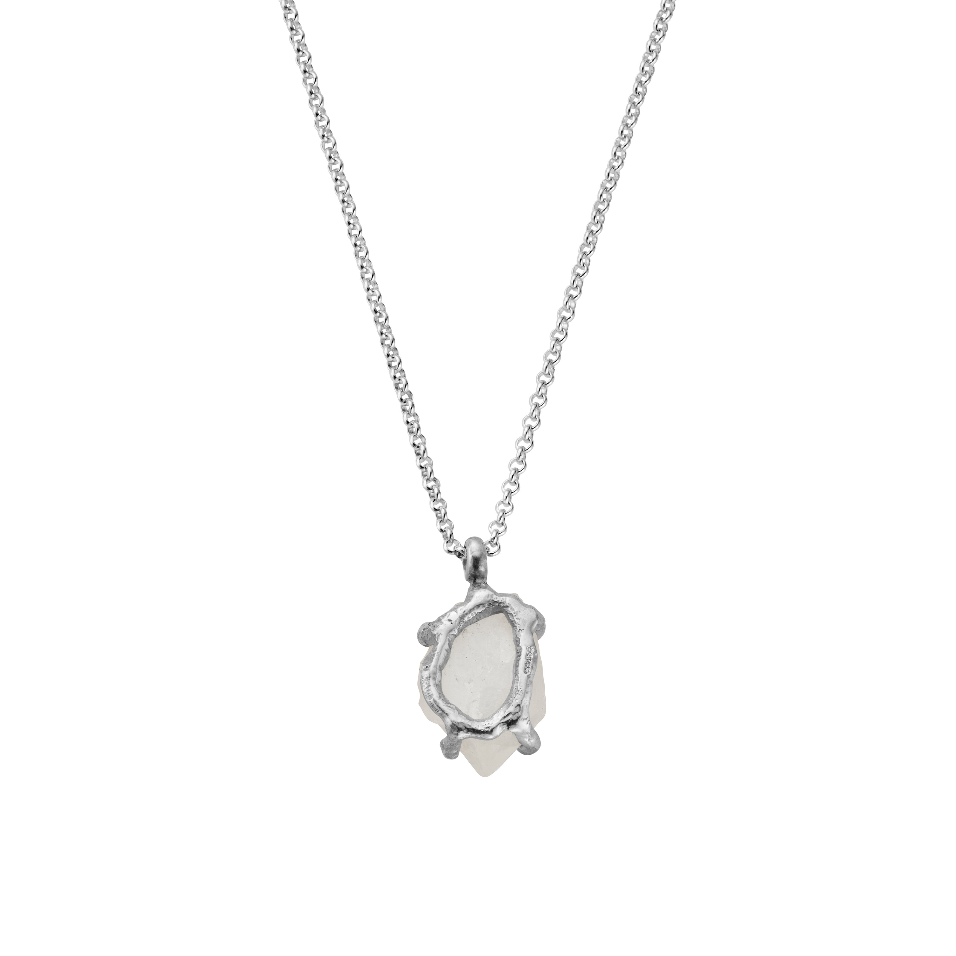 No.32 Silver Rock Crystal Pendant Necklace