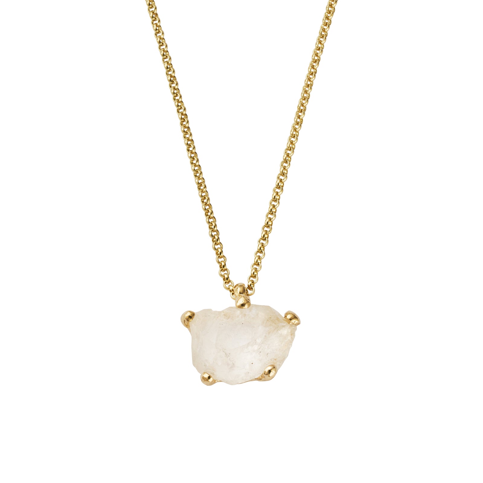 No.9 Gold Rock Crystal Pendant Necklace