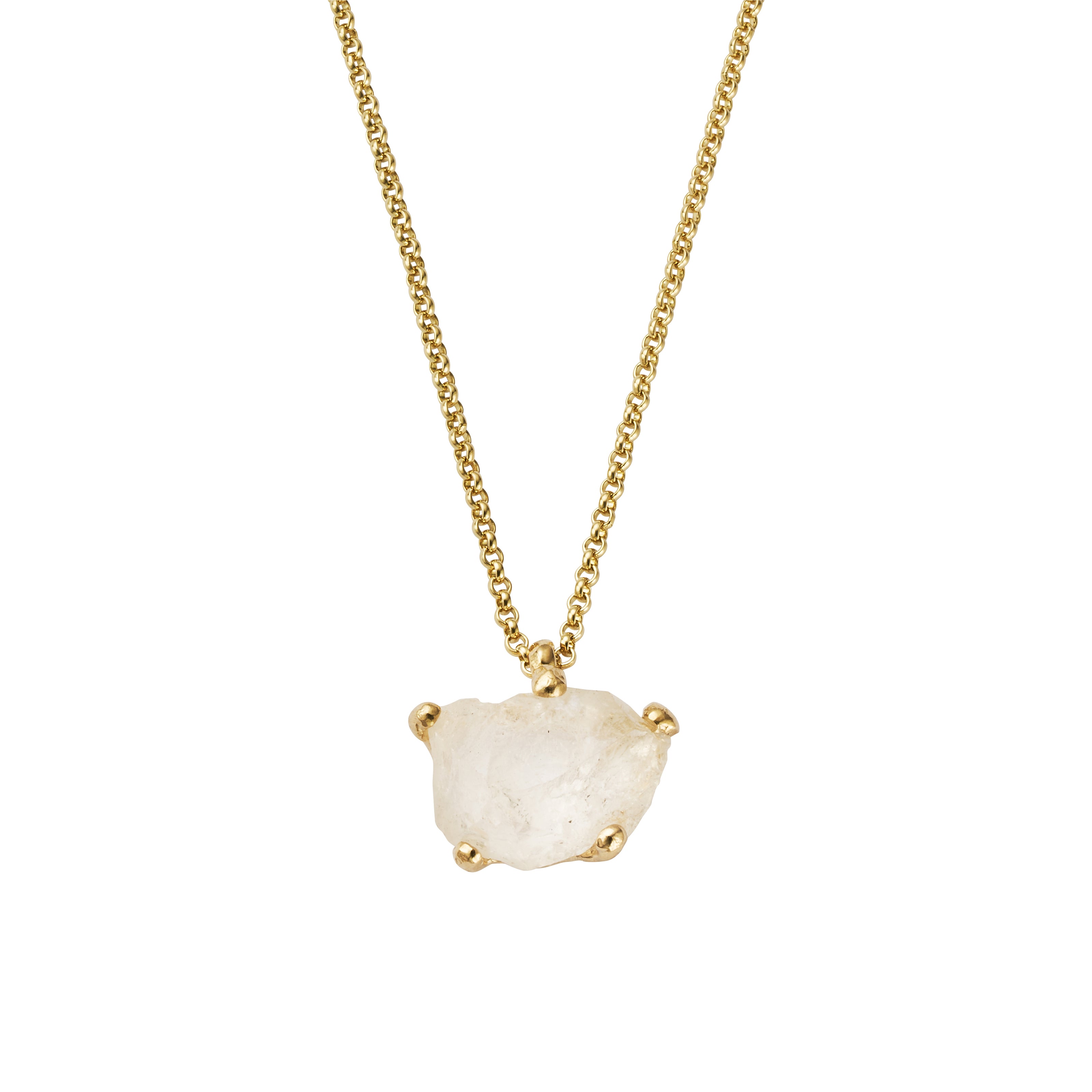No.9 Gold Rock Crystal Pendant Necklace