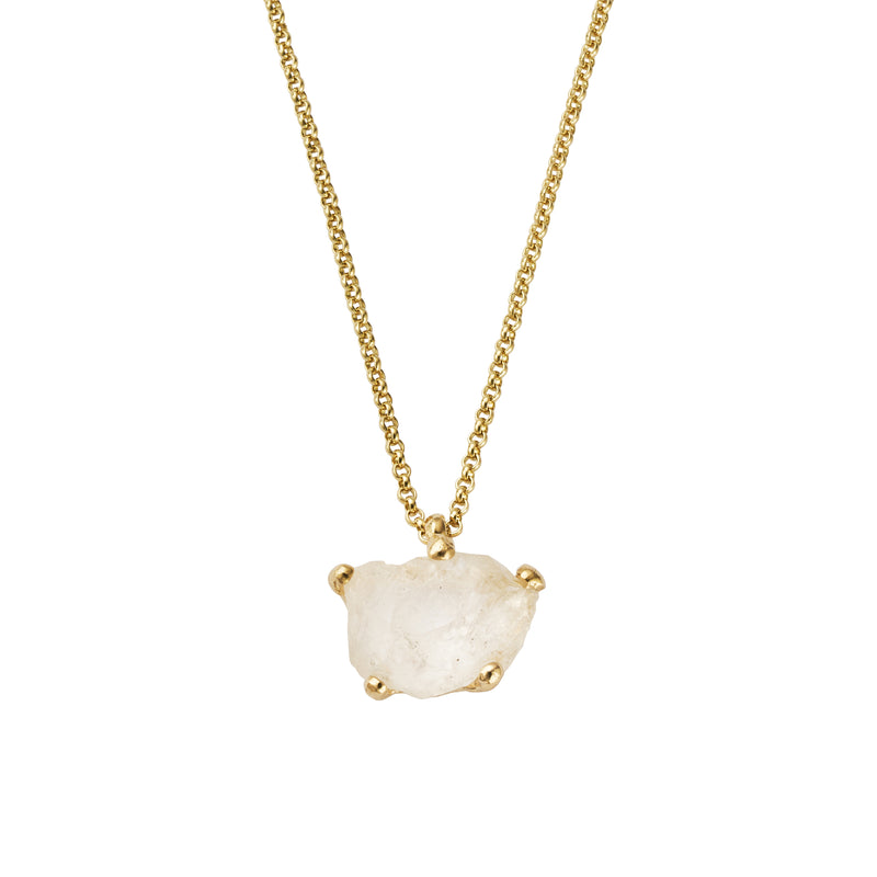 No.9 Gold Rock Crystal Pendant Necklace