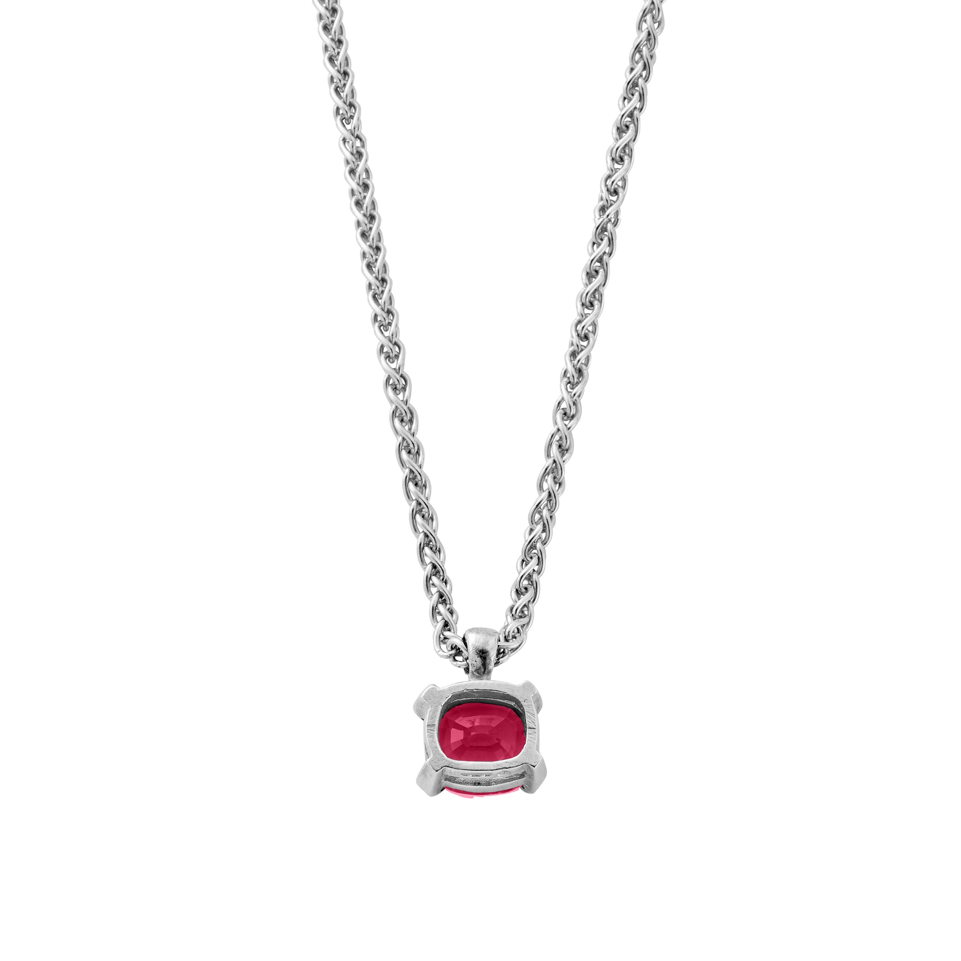 RAISA White Gold Spinel Spiga Chain Necklace