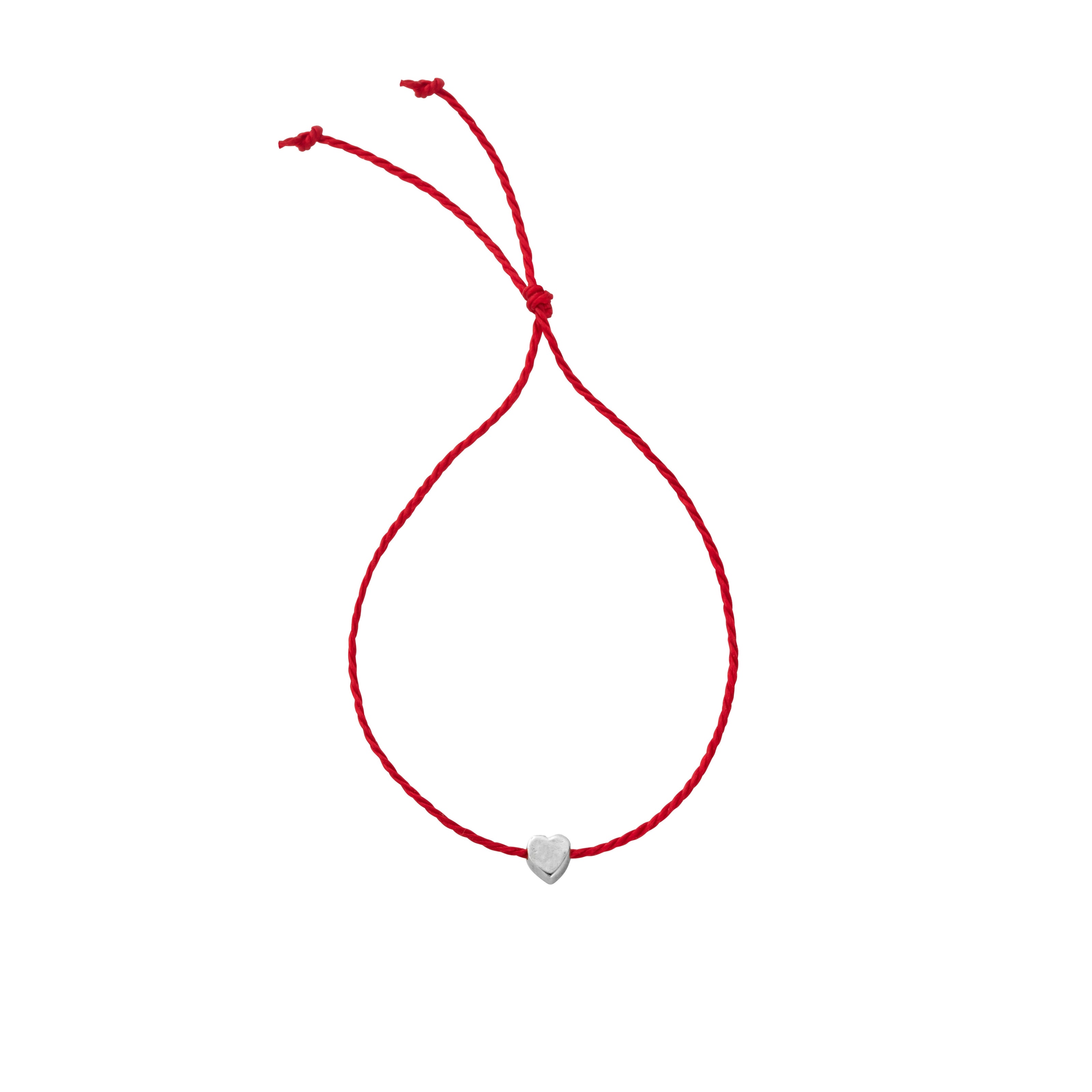 Silver Tiny Heart Cord Bracelet