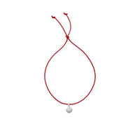 Silver Smiley Face Cord Bracelet