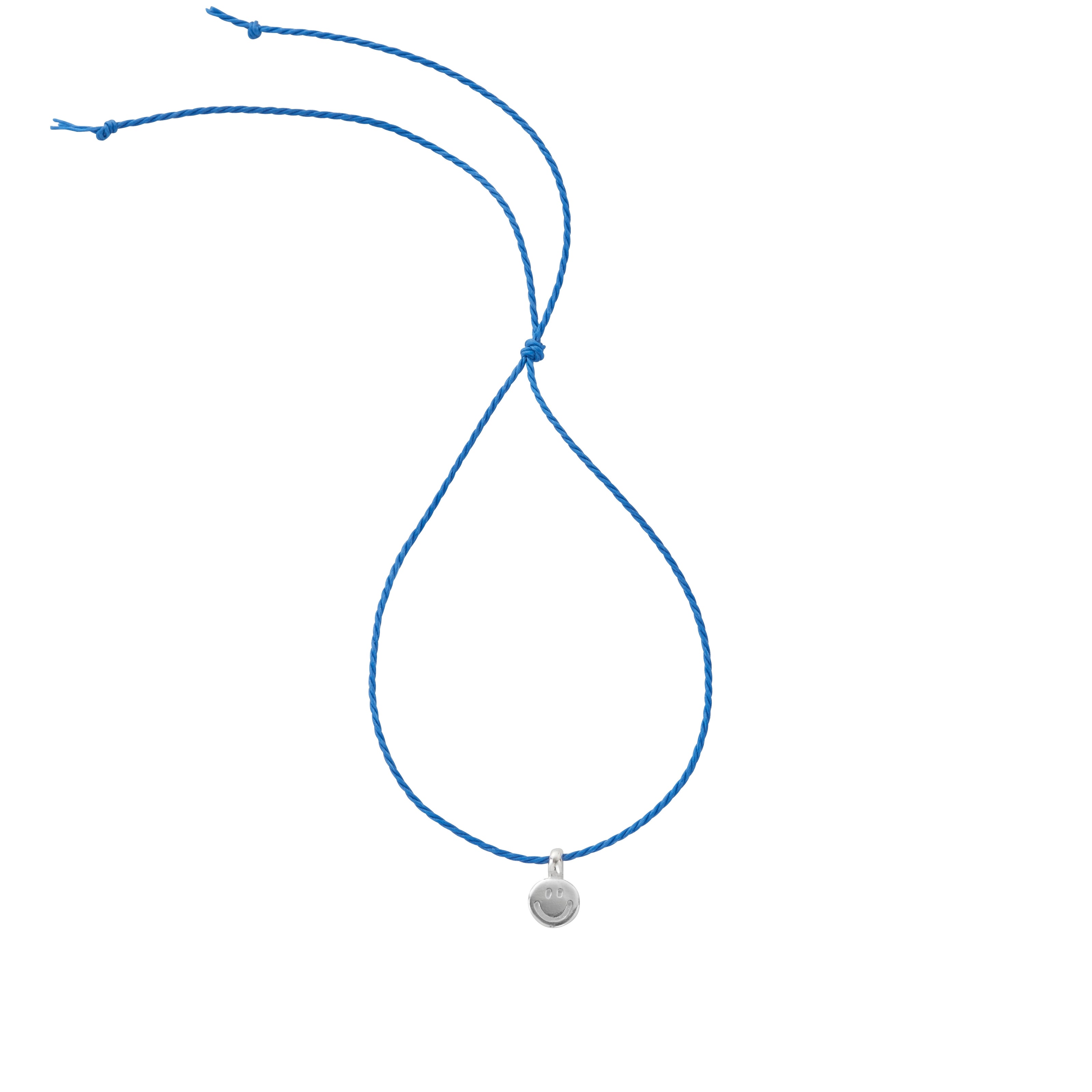 Silver Smiley Face Cord Bracelet
