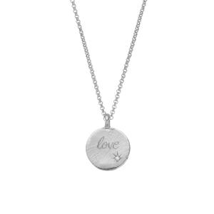 Silver Diamond Midnight Moon Necklace