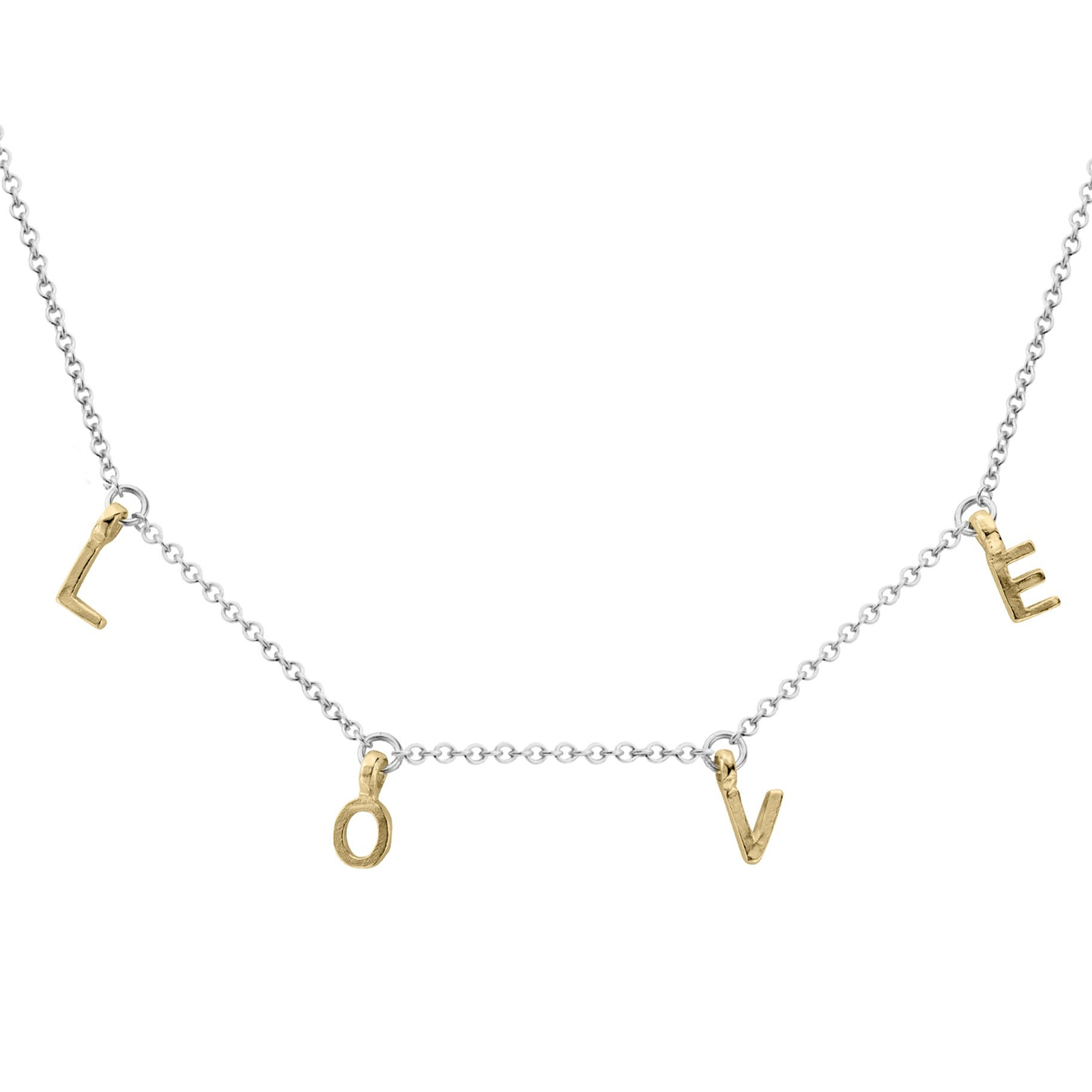 Silver & Gold Fixed Alphabet Necklace