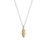 Silver & Gold Medium Feather Necklace