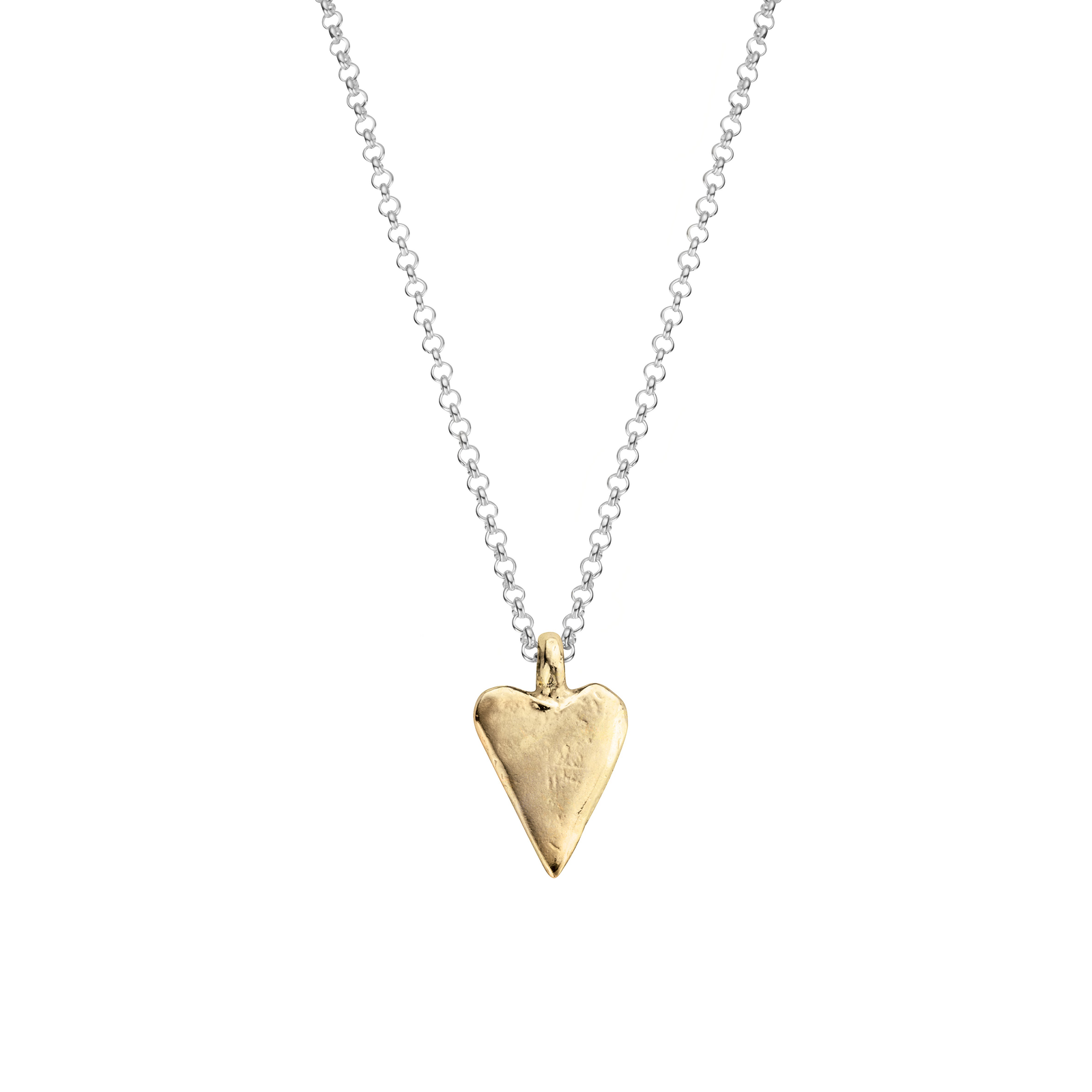 Silver & Gold Medium Heart Necklace