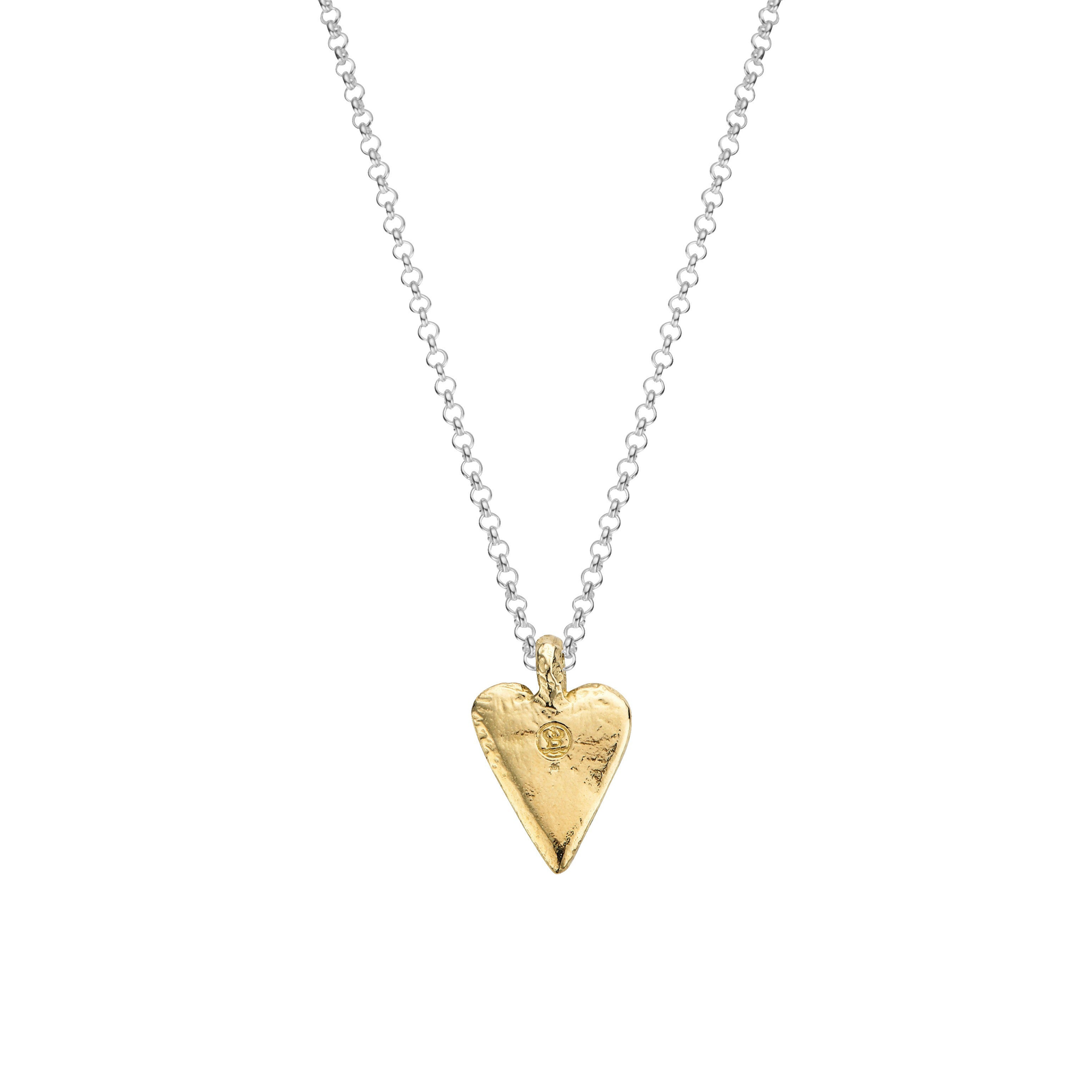 Silver & Gold Medium Heart Necklace