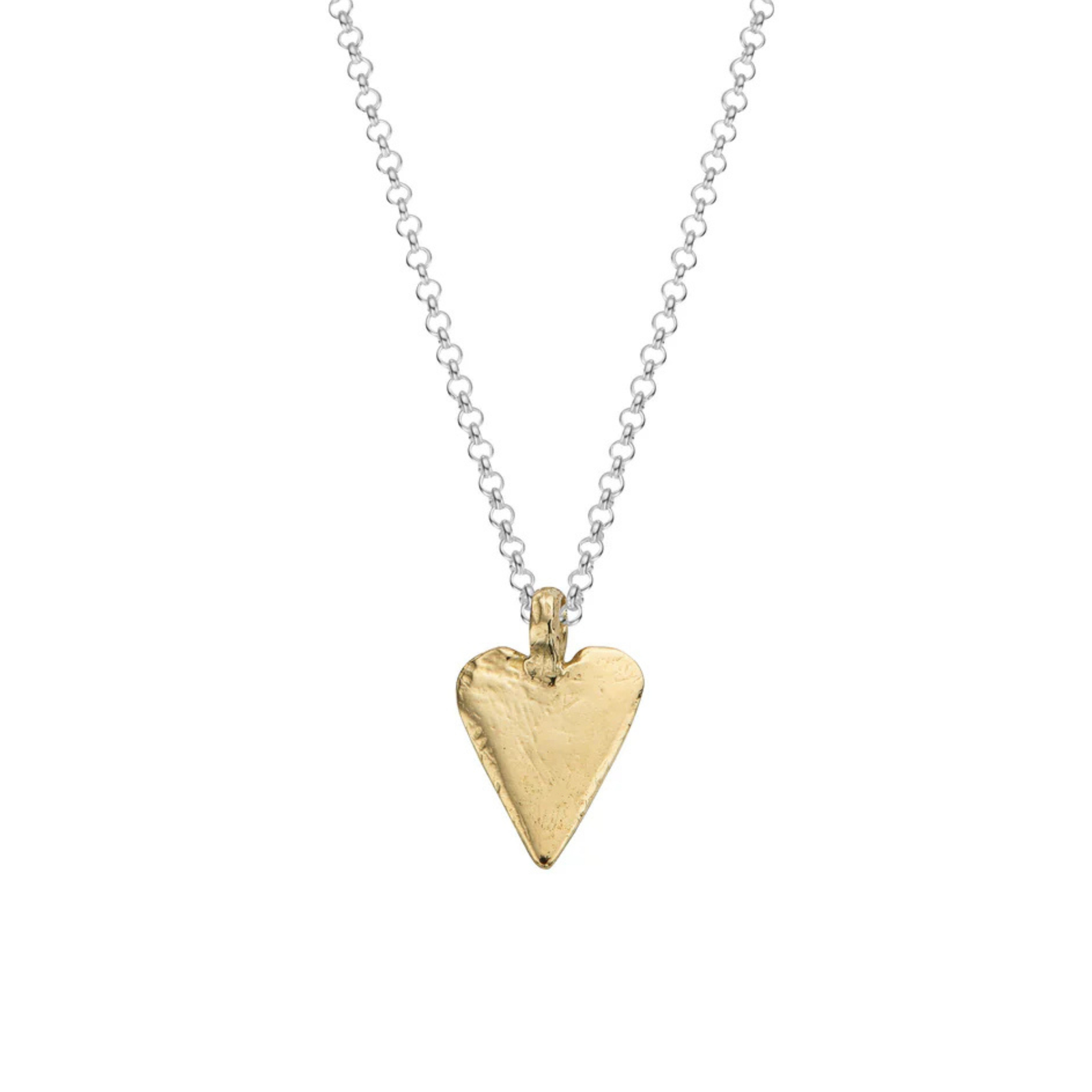 Silver & Gold Midi Heart Necklace