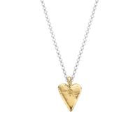 Silver & Gold Midi Heart Necklace