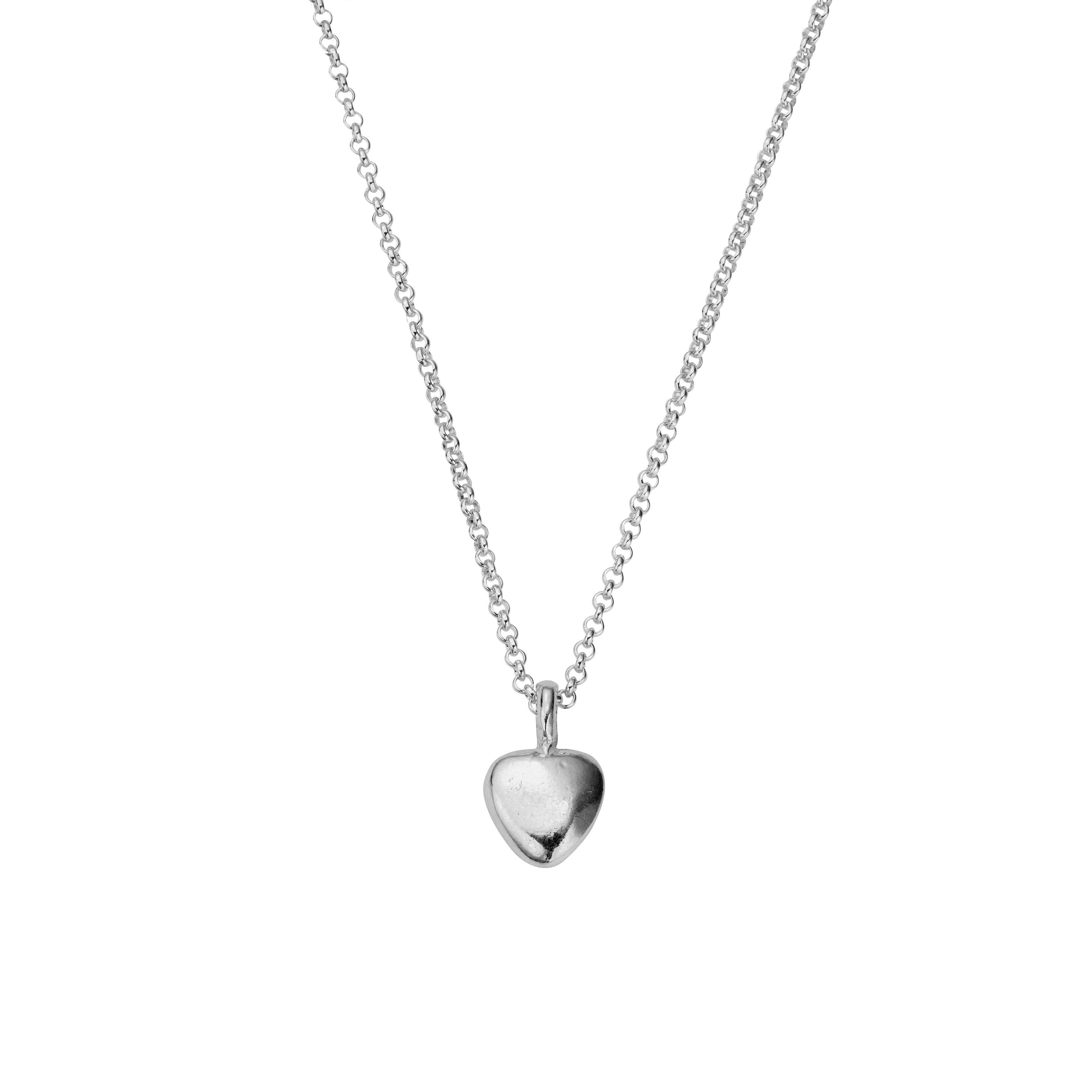 Silver Midi Grateful Heart Necklace