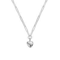 Silver Grateful Heart Trace Chain Necklace