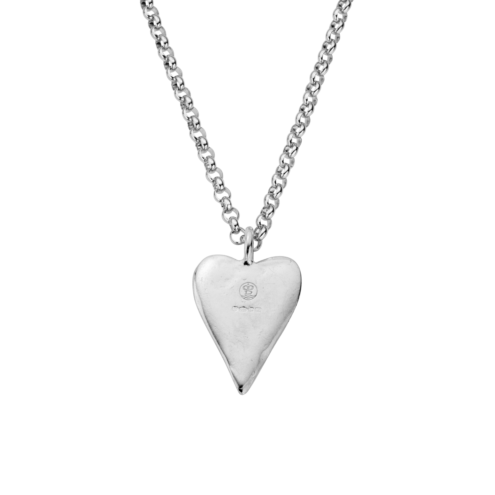 Silver Maxi Heart Necklace with Paw Print