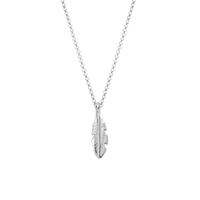 Silver Medium Feather Necklace