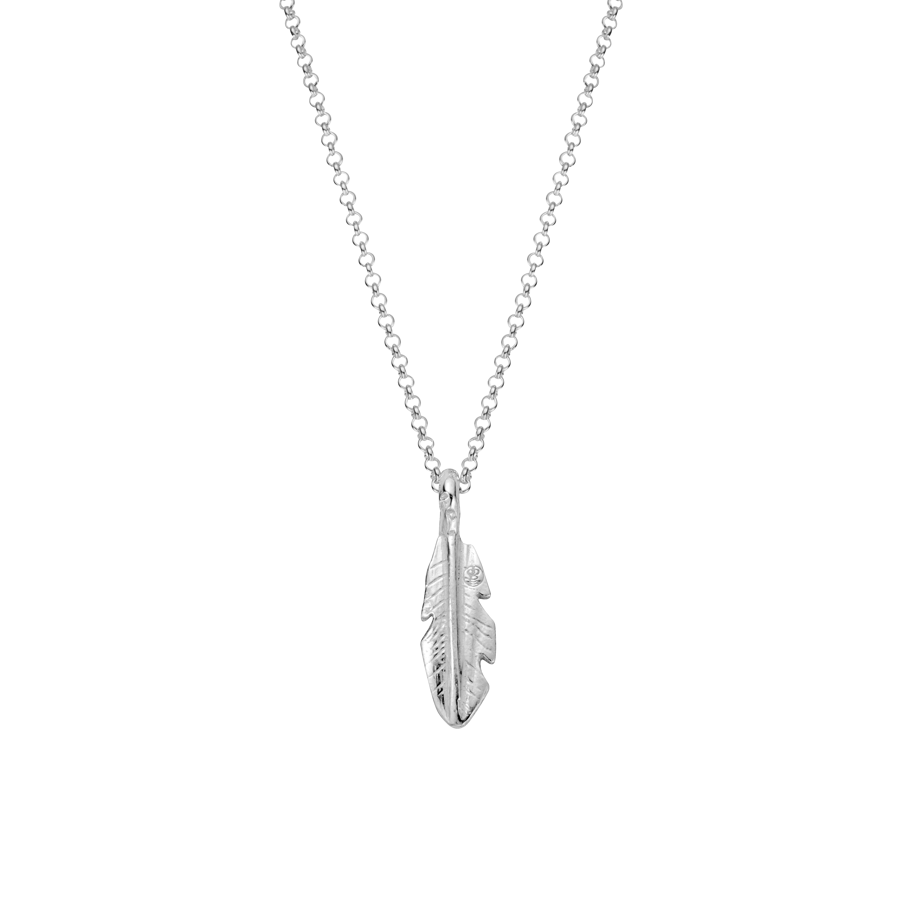 Silver Medium Feather Necklace