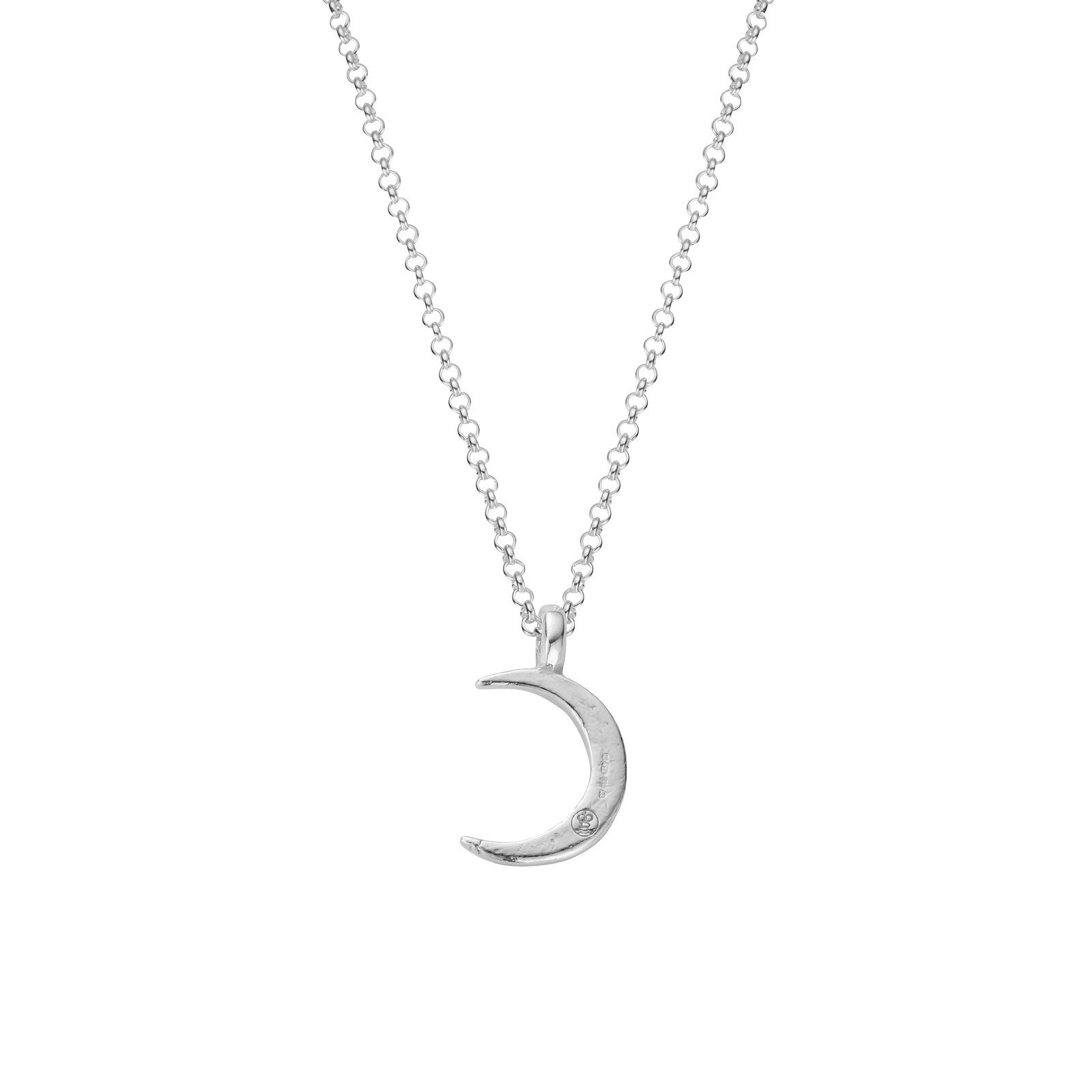 Silver Medium Crescent Moon Necklace
