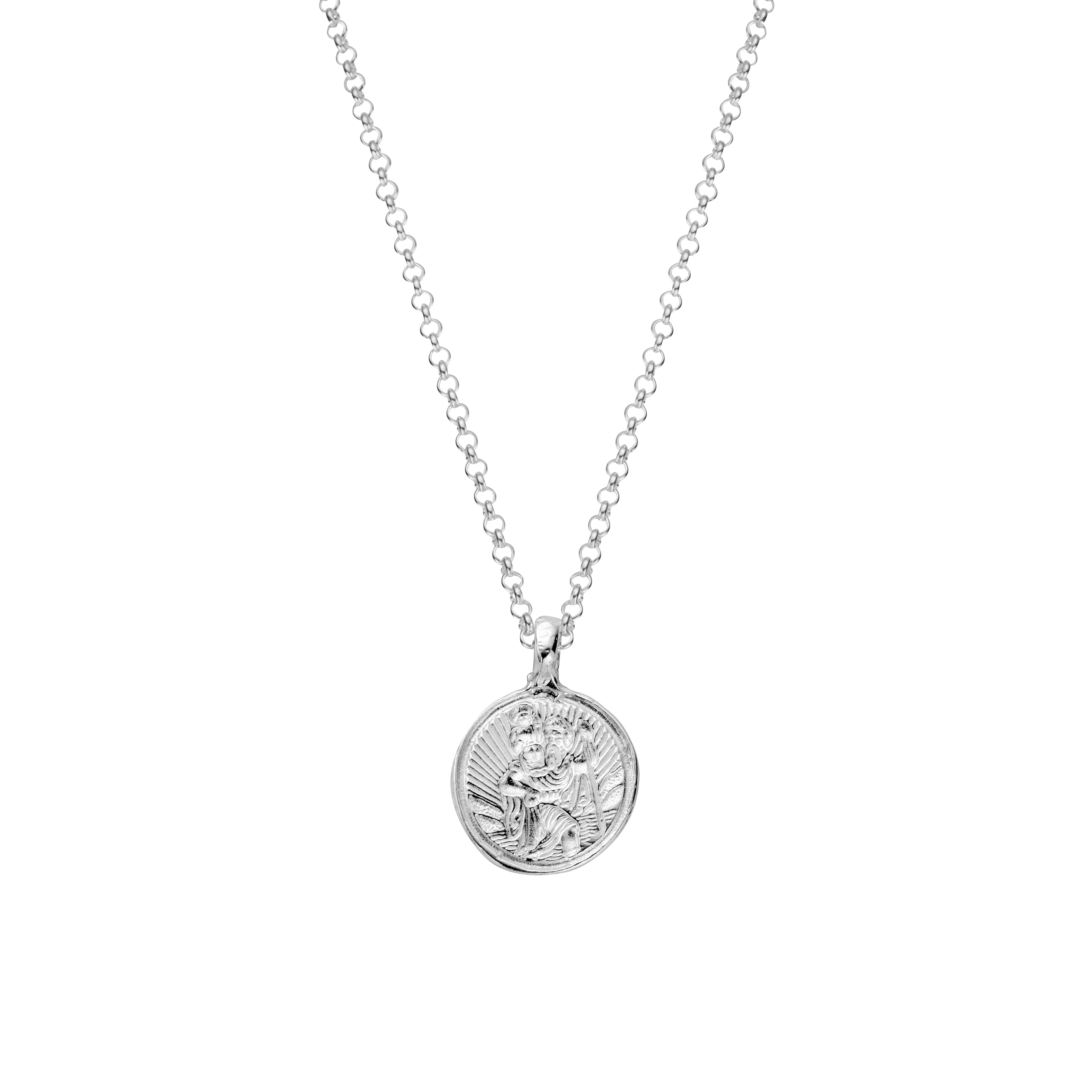 Silver Medium St Christopher Necklace