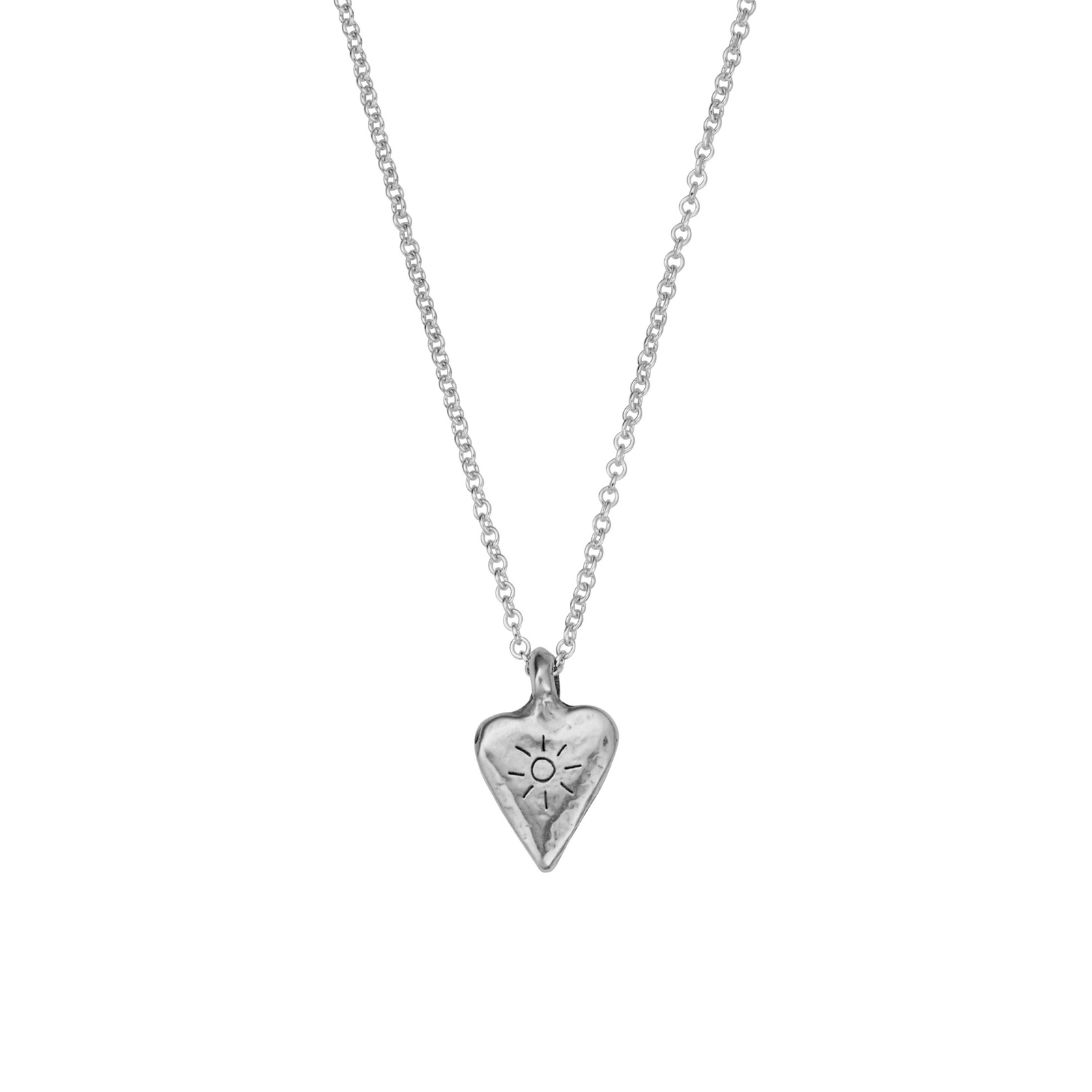 Silver Mini Heart Necklace with Handwriting
