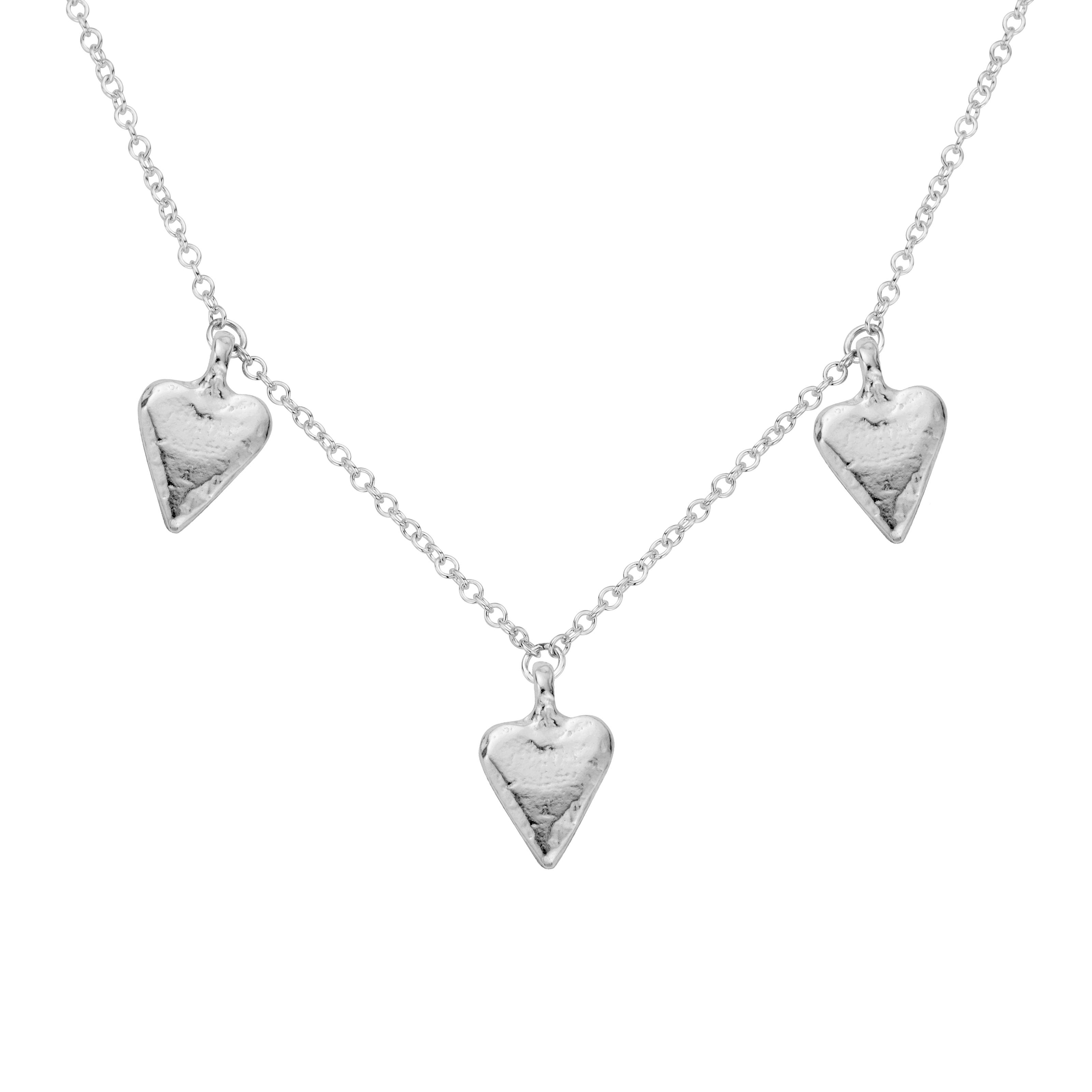 Silver Trio Mini Heart Necklace