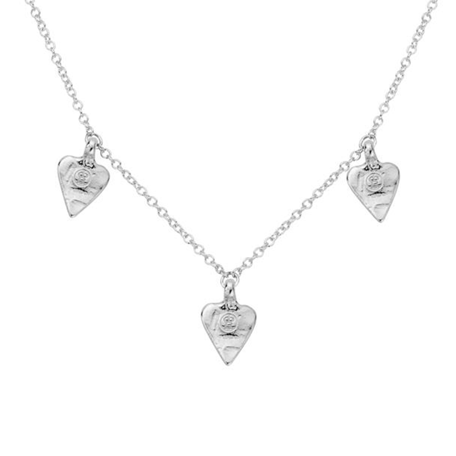 Silver Trio Mini Heart Necklace