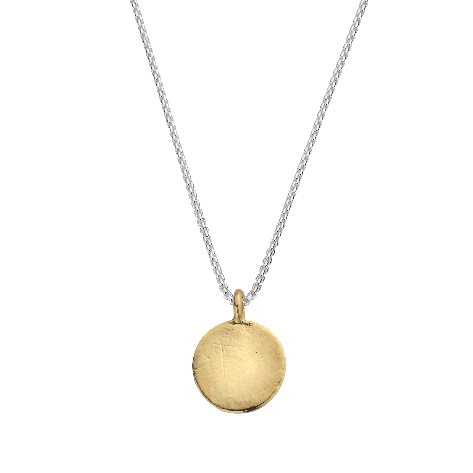 Silver & Gold Large Moon Snake Chain Necklace