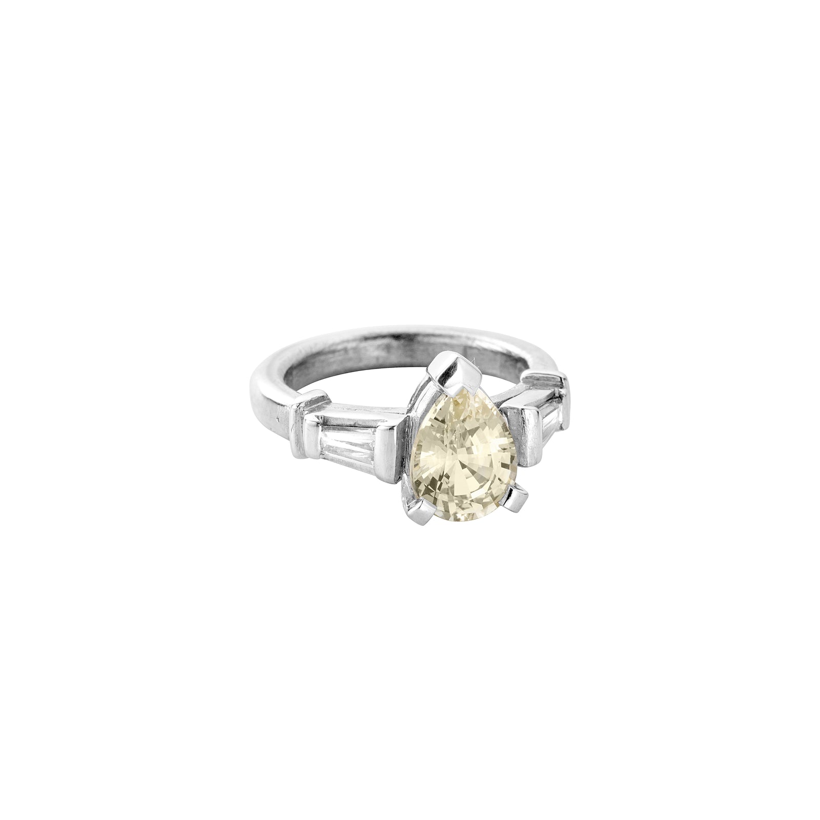 SOLANA White Gold Yellow Sapphire & Diamond Ring