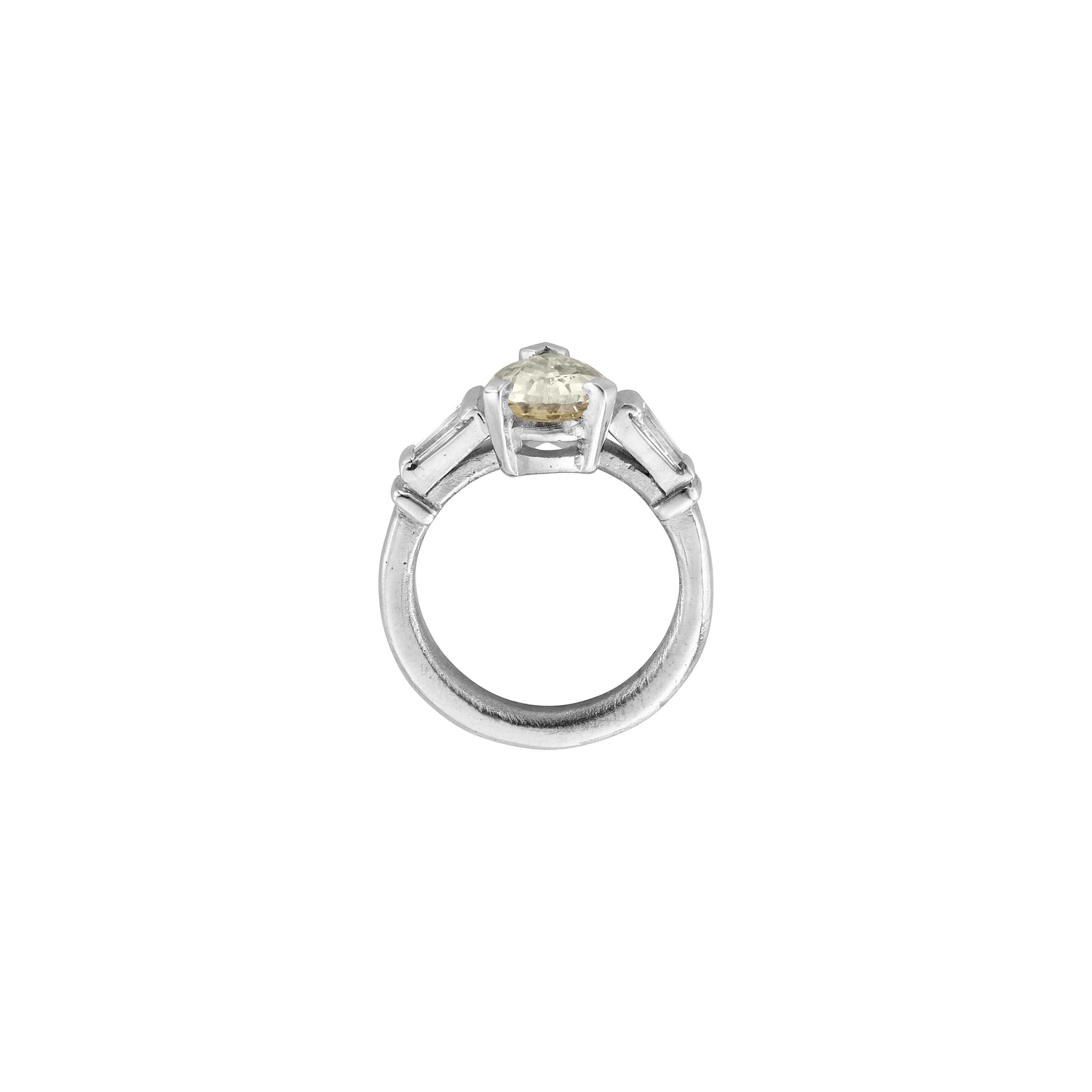 SOLANA White Gold Yellow Sapphire & Diamond Ring