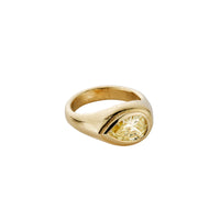 SOLEA Gold Yellow Pear Diamond Ring