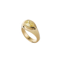 SOLEA Gold Yellow Pear Diamond Ring