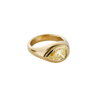 SOLEA Gold Yellow Pear Diamond Ring